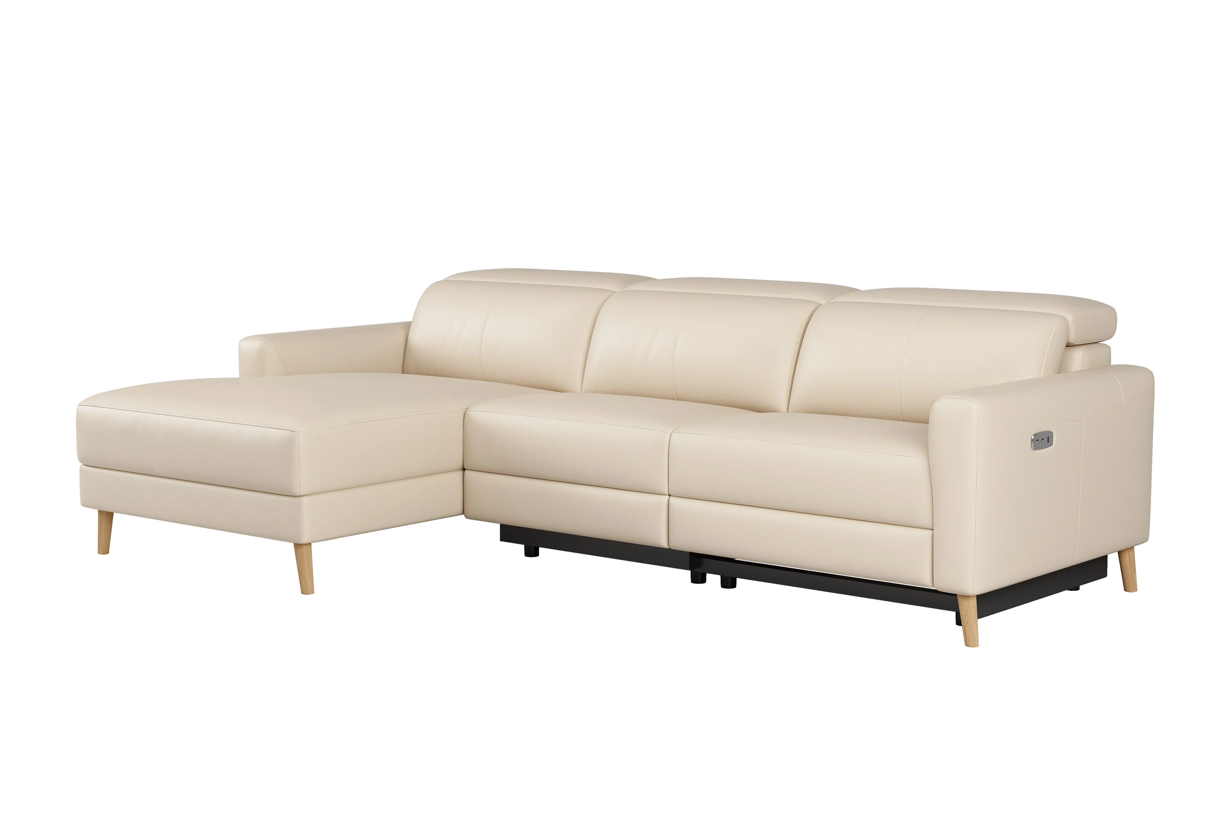 Elodie Leather Recliner Sectional Lounge - Image 89
