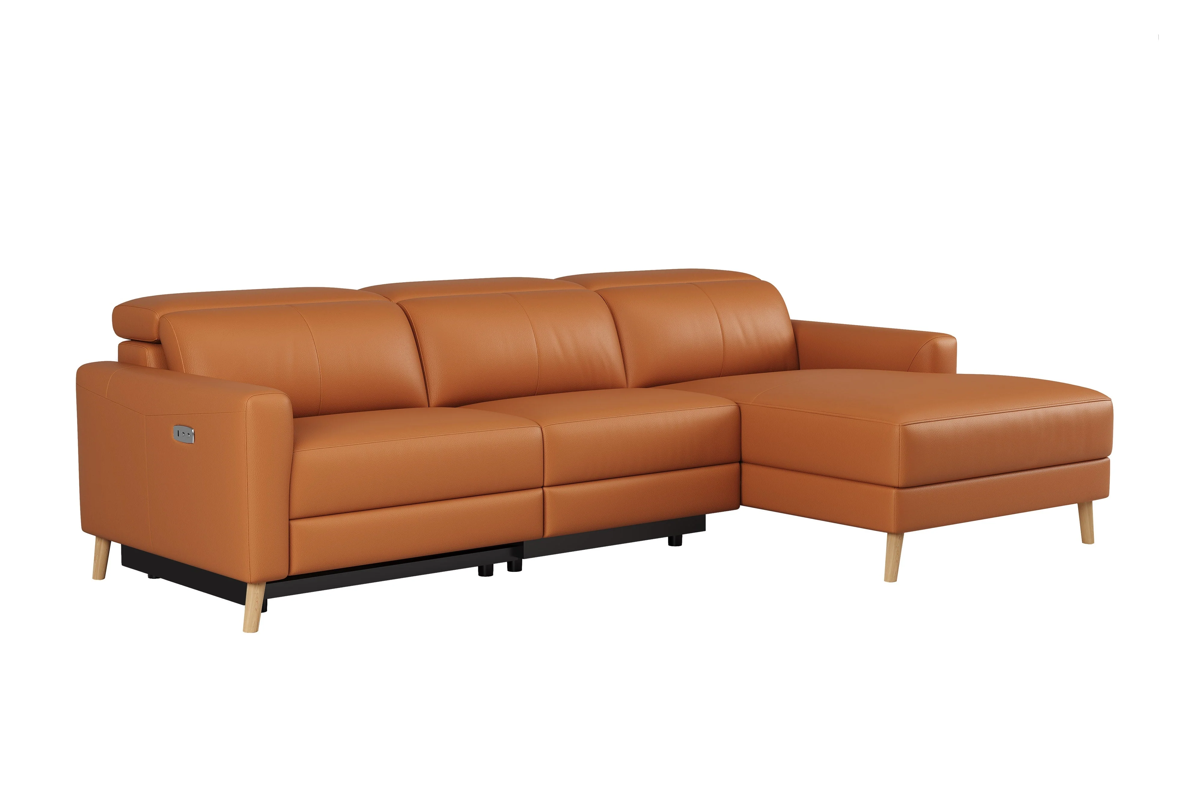 Elodie Leather Recliner Sectional Lounge - Image 9