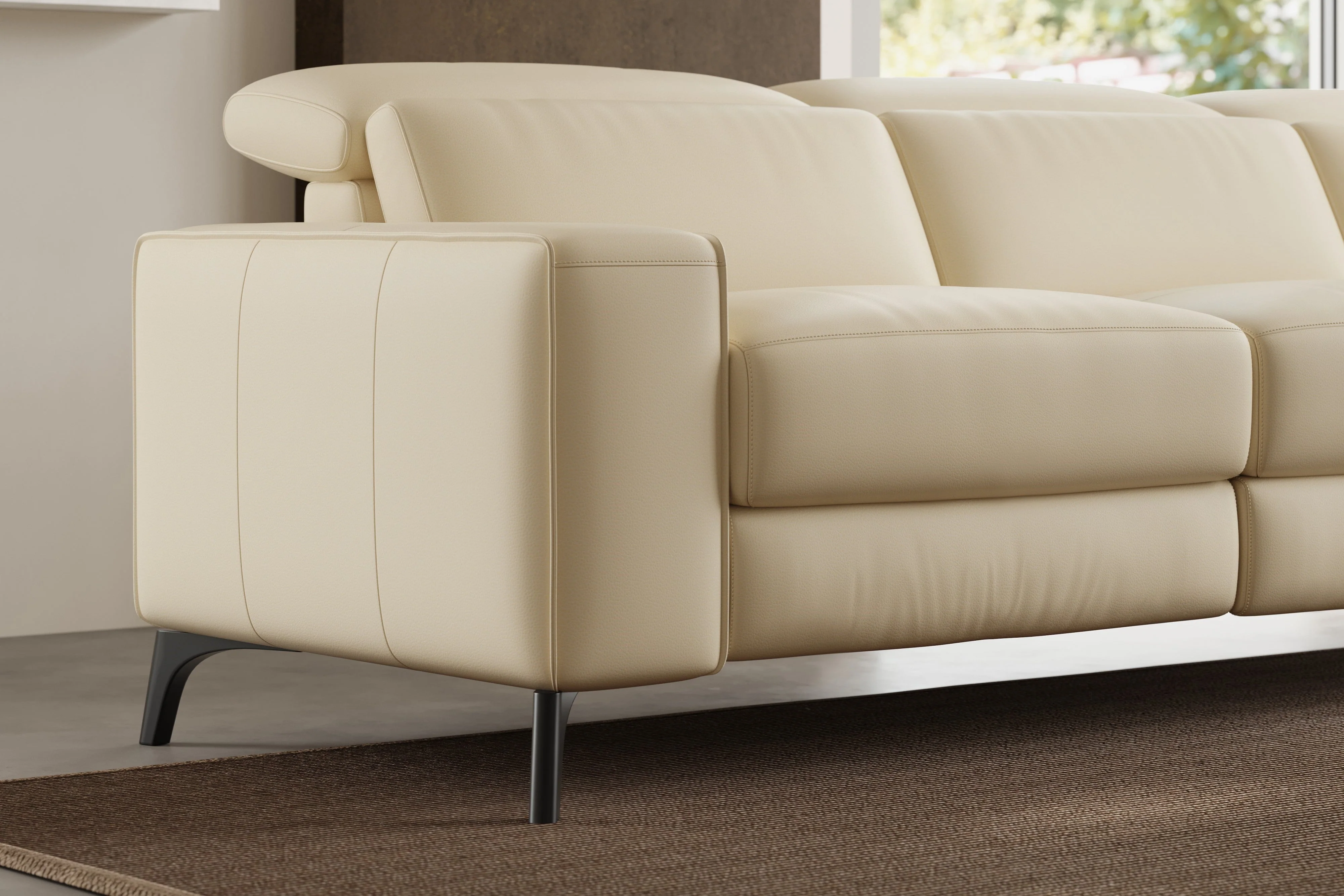 Esther Leather Corner Recliner Sectional Lounge - Image 16