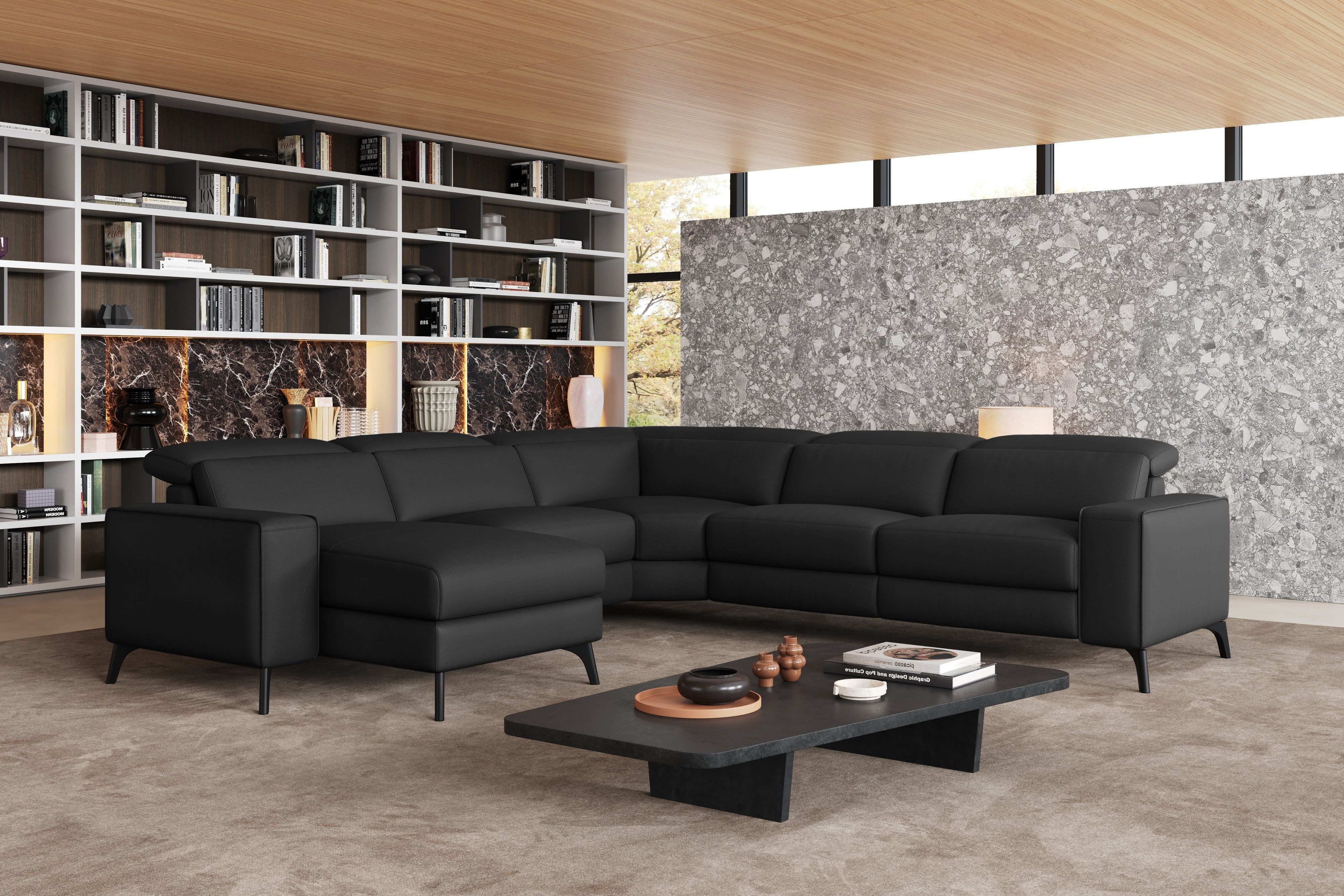 Esther Leather Corner Recliner Sectional Lounge - Image 24