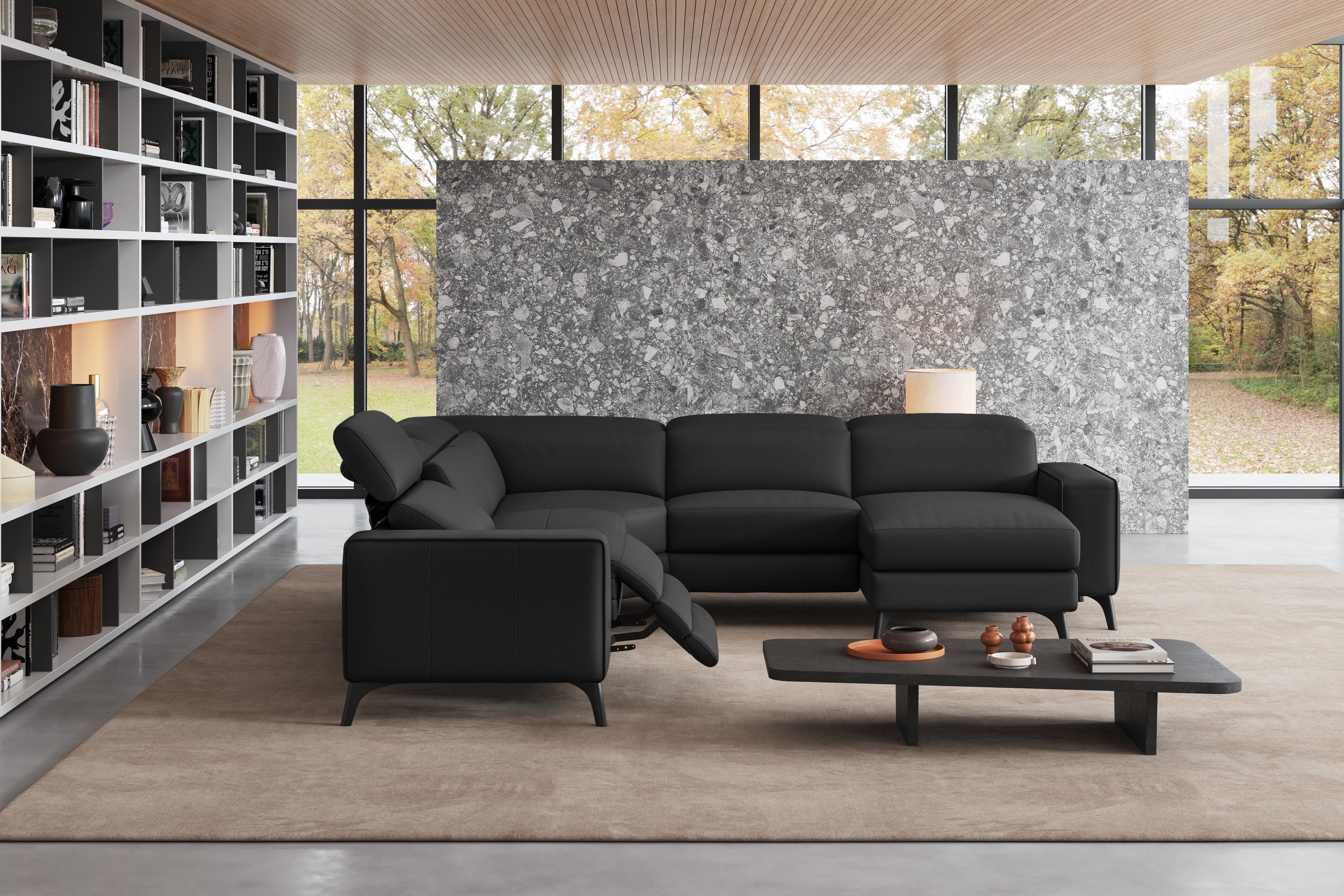 Esther Leather Corner Recliner Sectional Lounge - Image 37