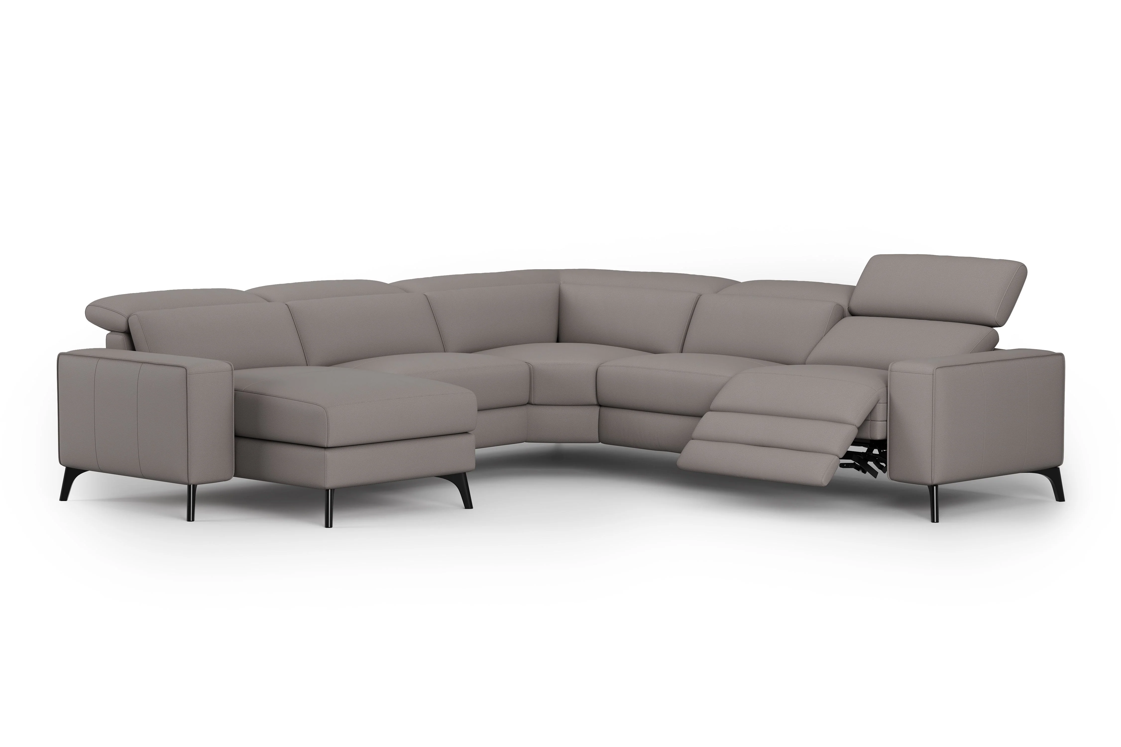 Esther Leather Corner Recliner Sectional Lounge - Image 45