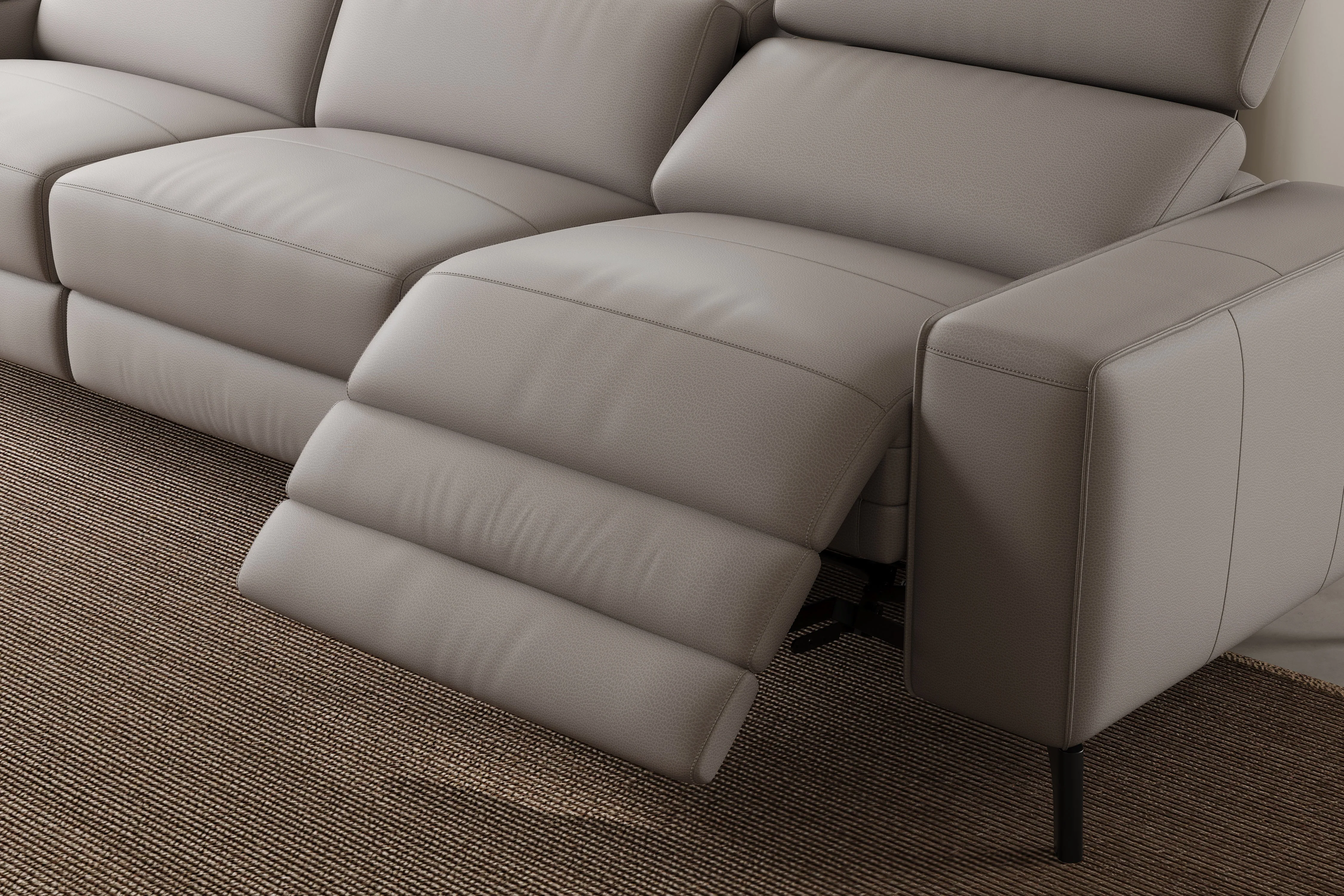Esther Leather Corner Recliner Sectional Lounge - Image 51