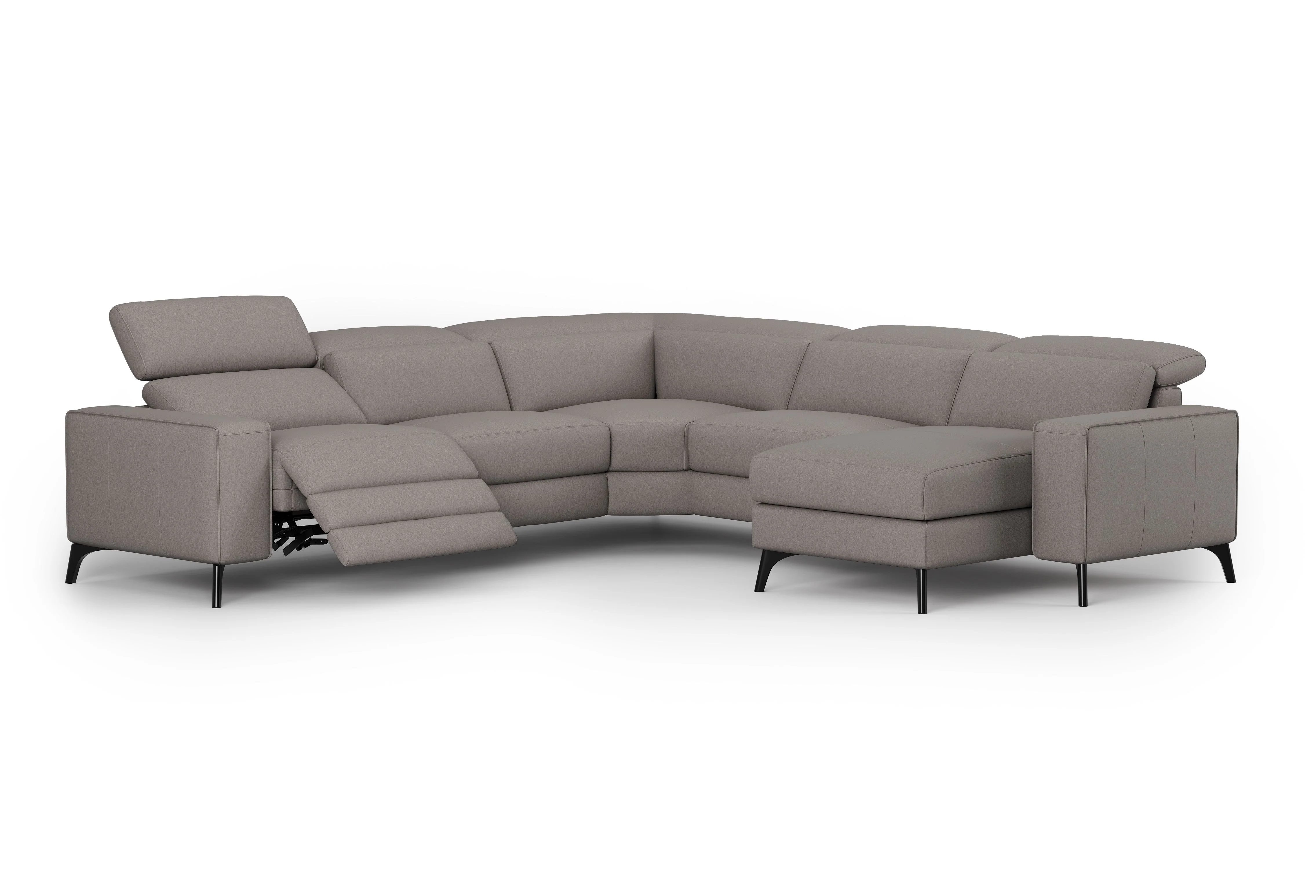 Esther Leather Corner Recliner Sectional Lounge - Image 56