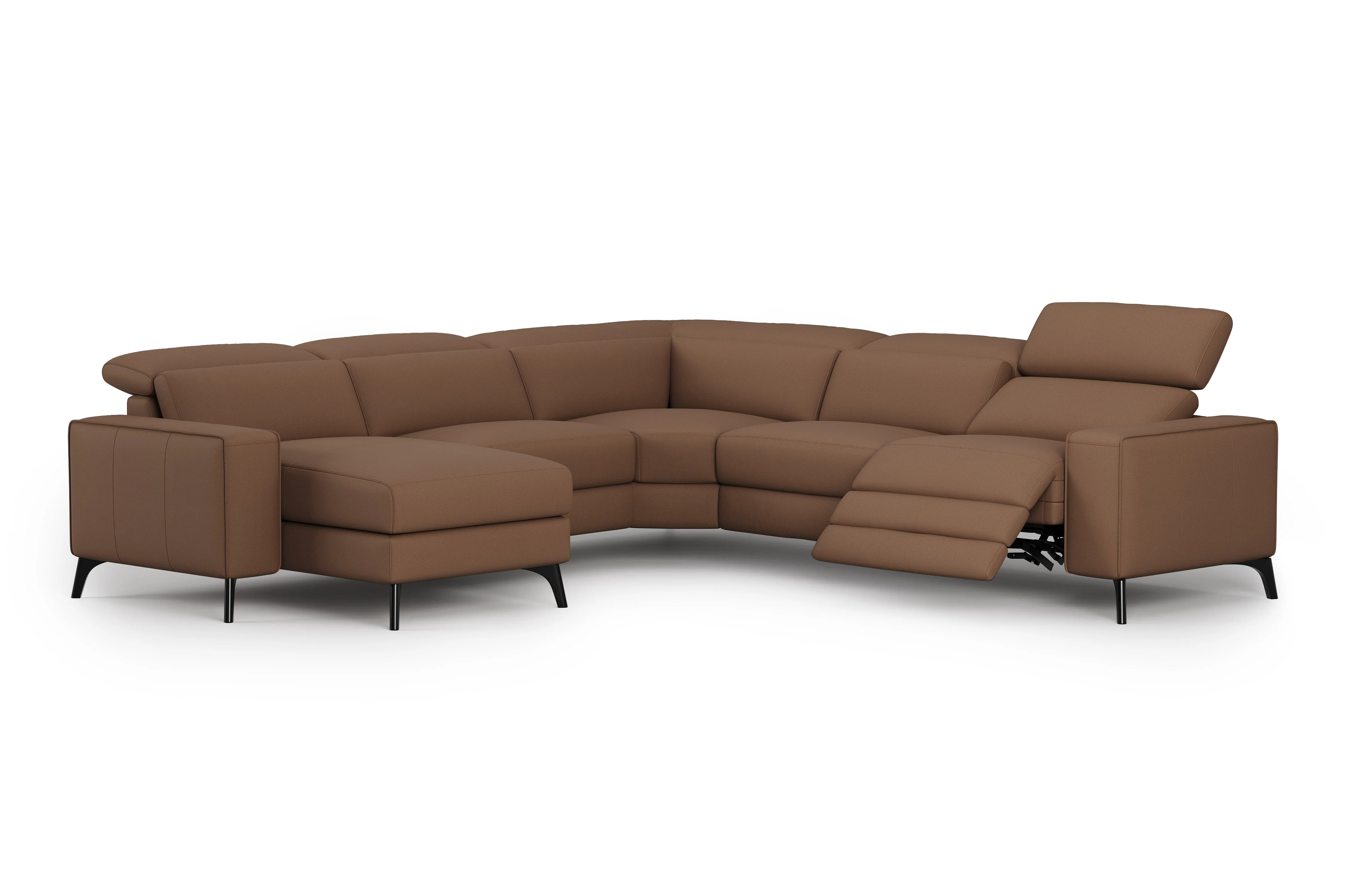Esther Leather Corner Recliner Sectional Lounge - Image 67