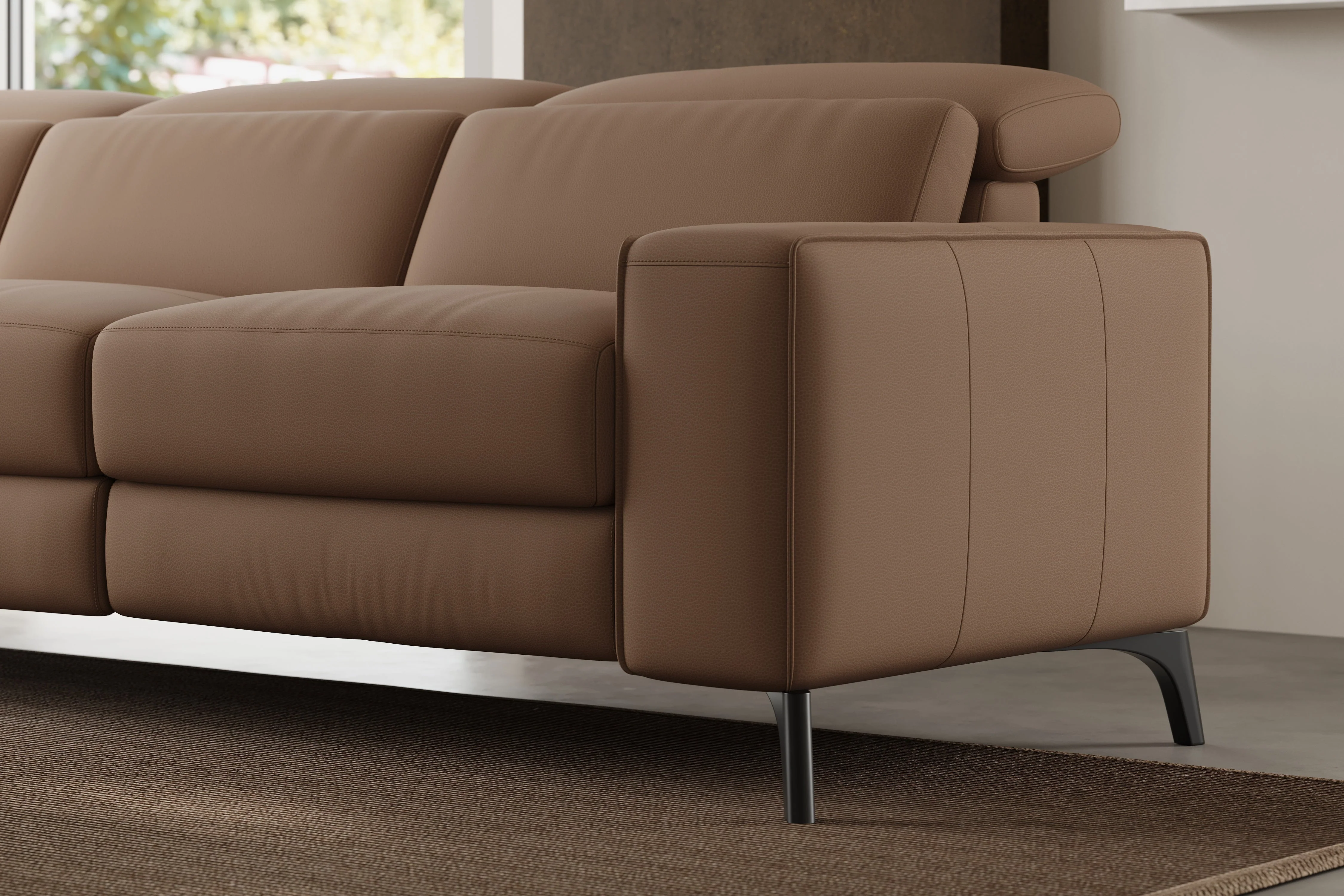 Esther Leather Corner Recliner Sectional Lounge - Image 73