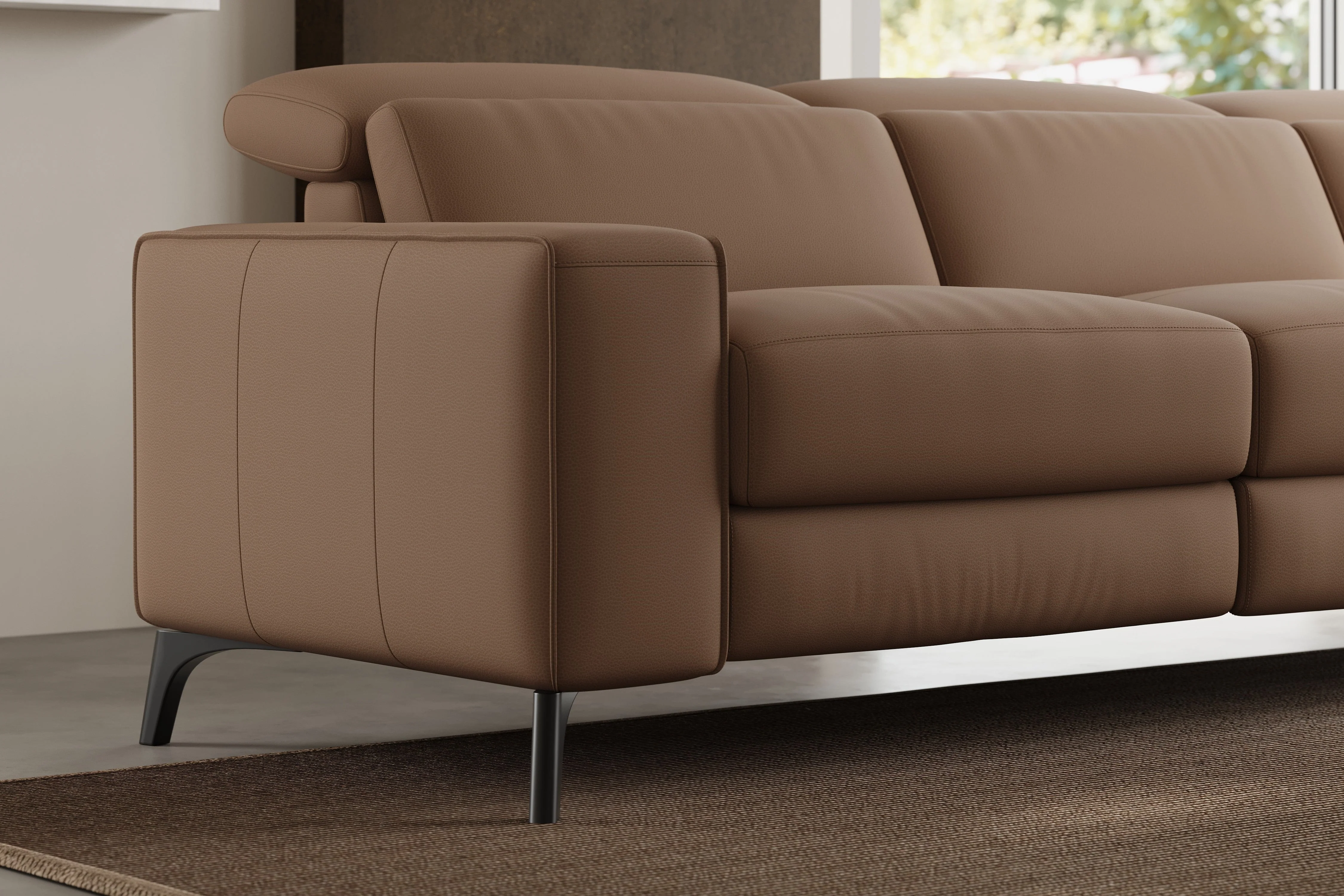 Esther Leather Corner Recliner Sectional Lounge - Image 82