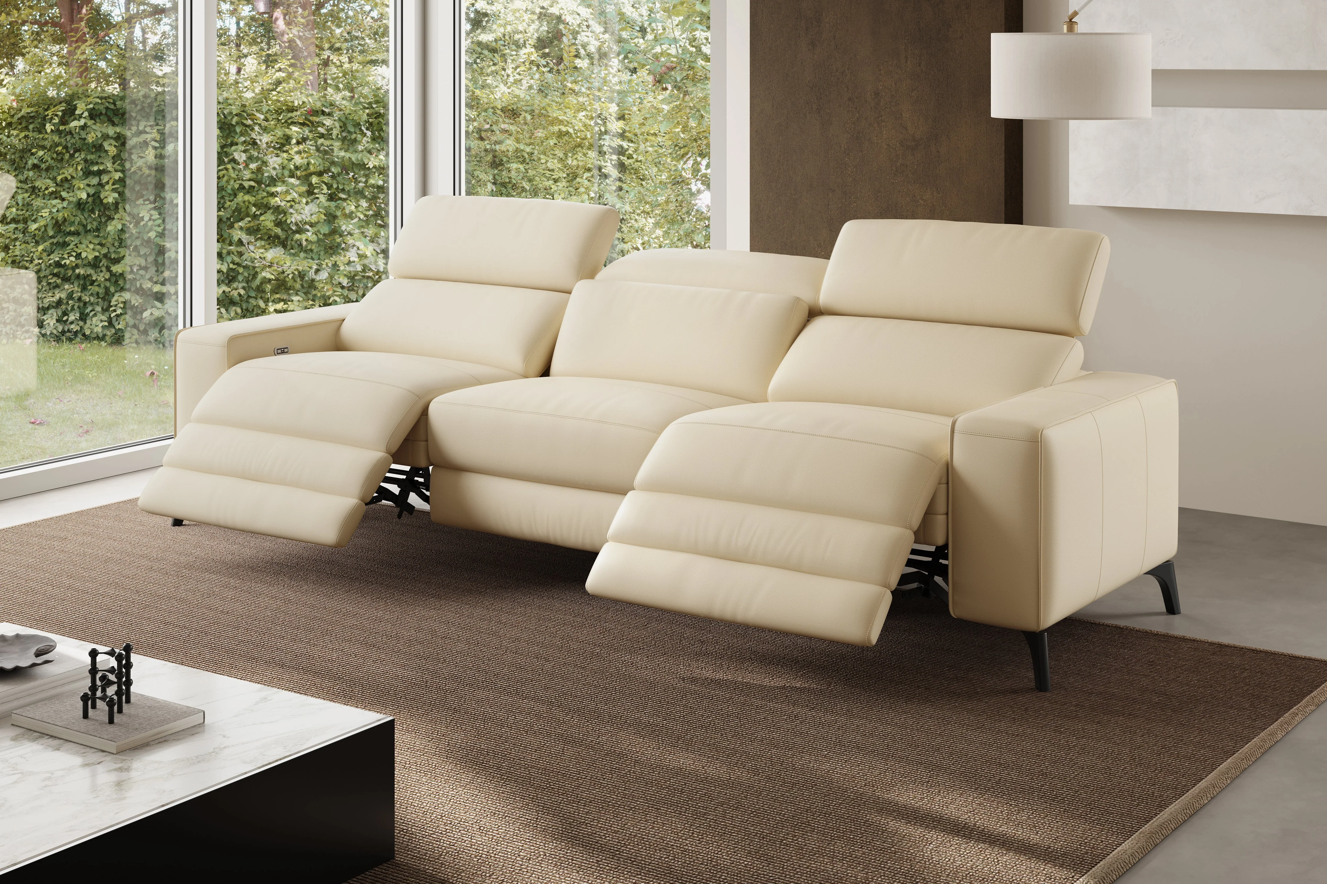 Esther Leather Dual Recliner Lounge - Image 24