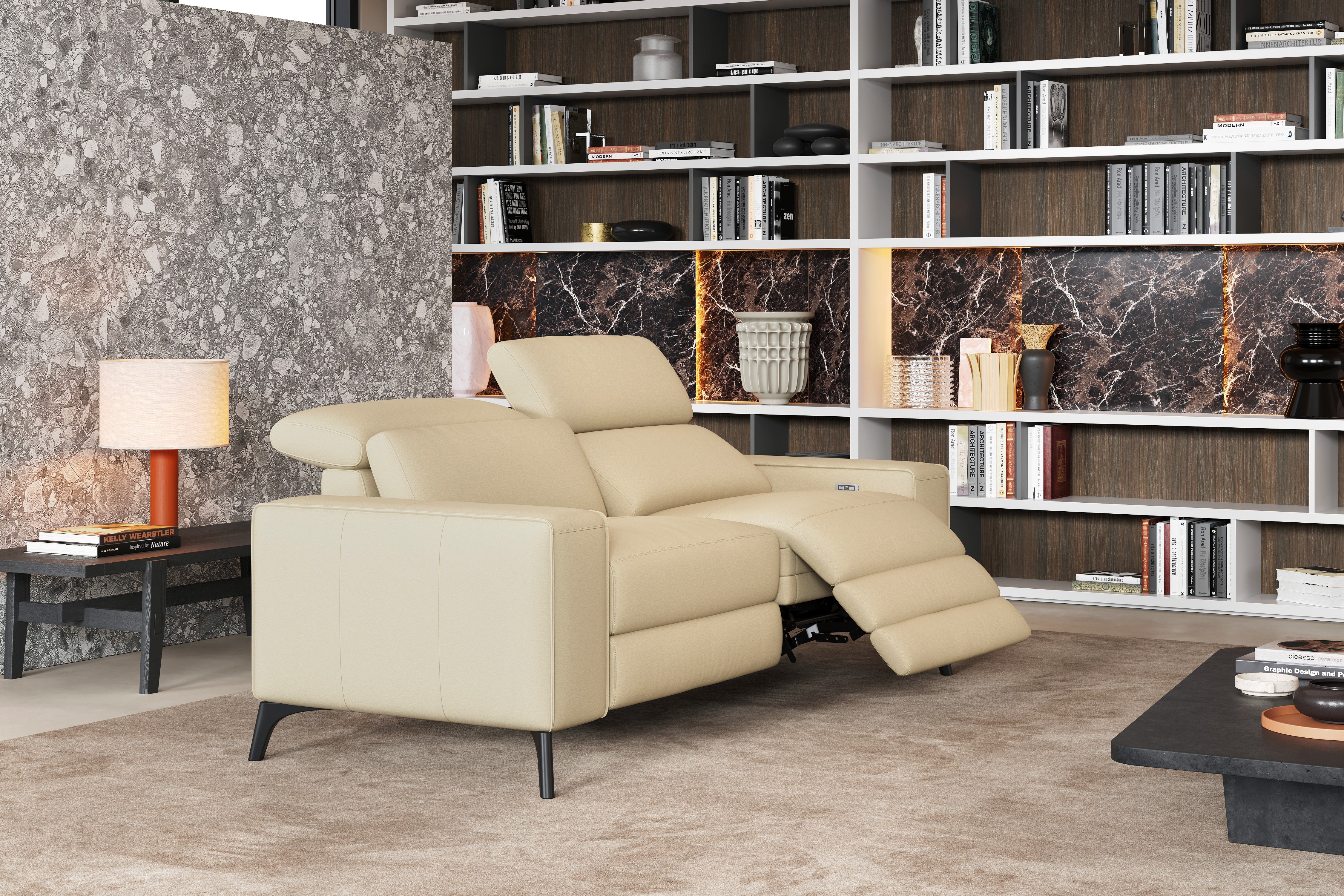 Esther Leather Dual Recliner Lounge - Image 35
