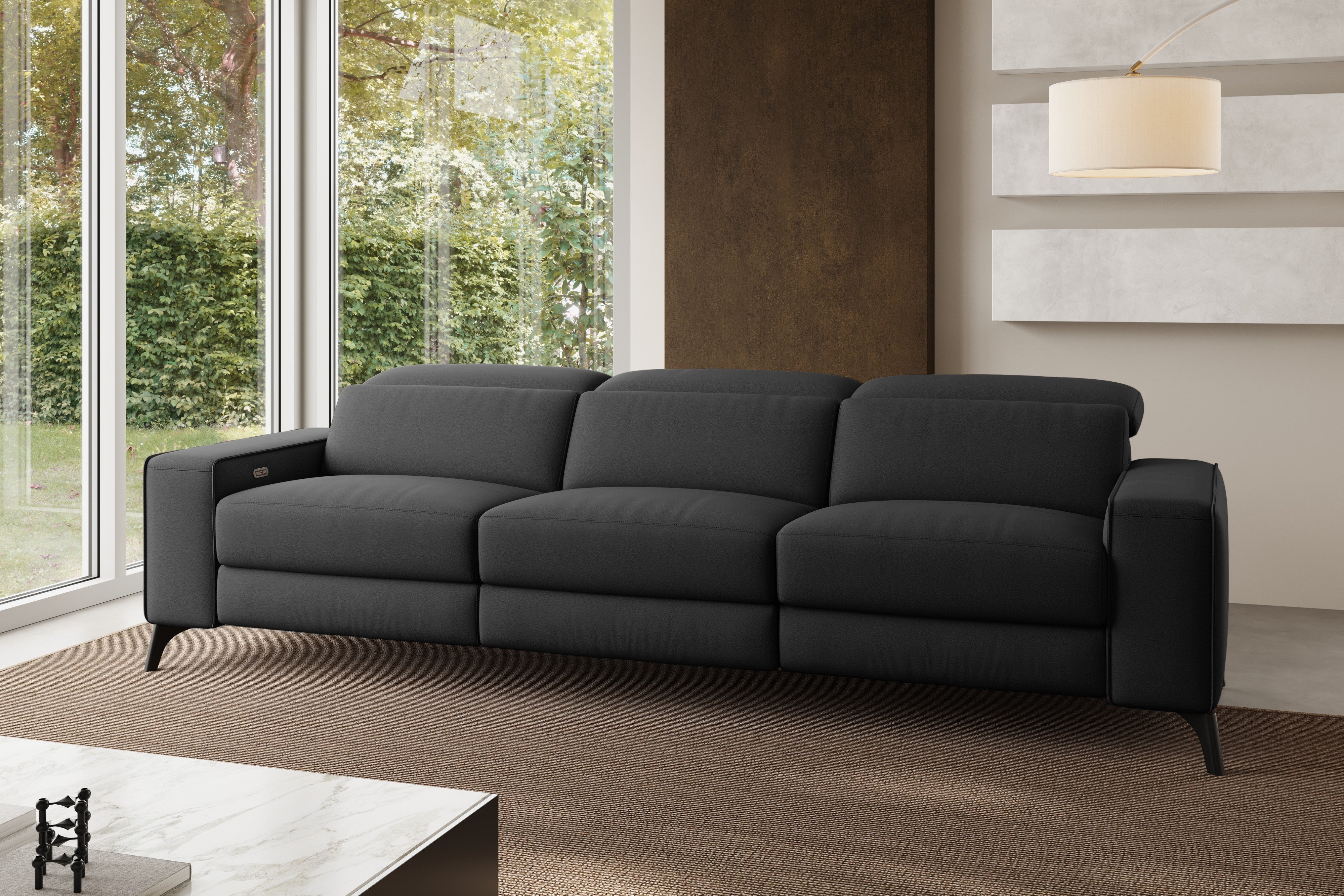 Esther Leather Dual Recliner Lounge - Image 4