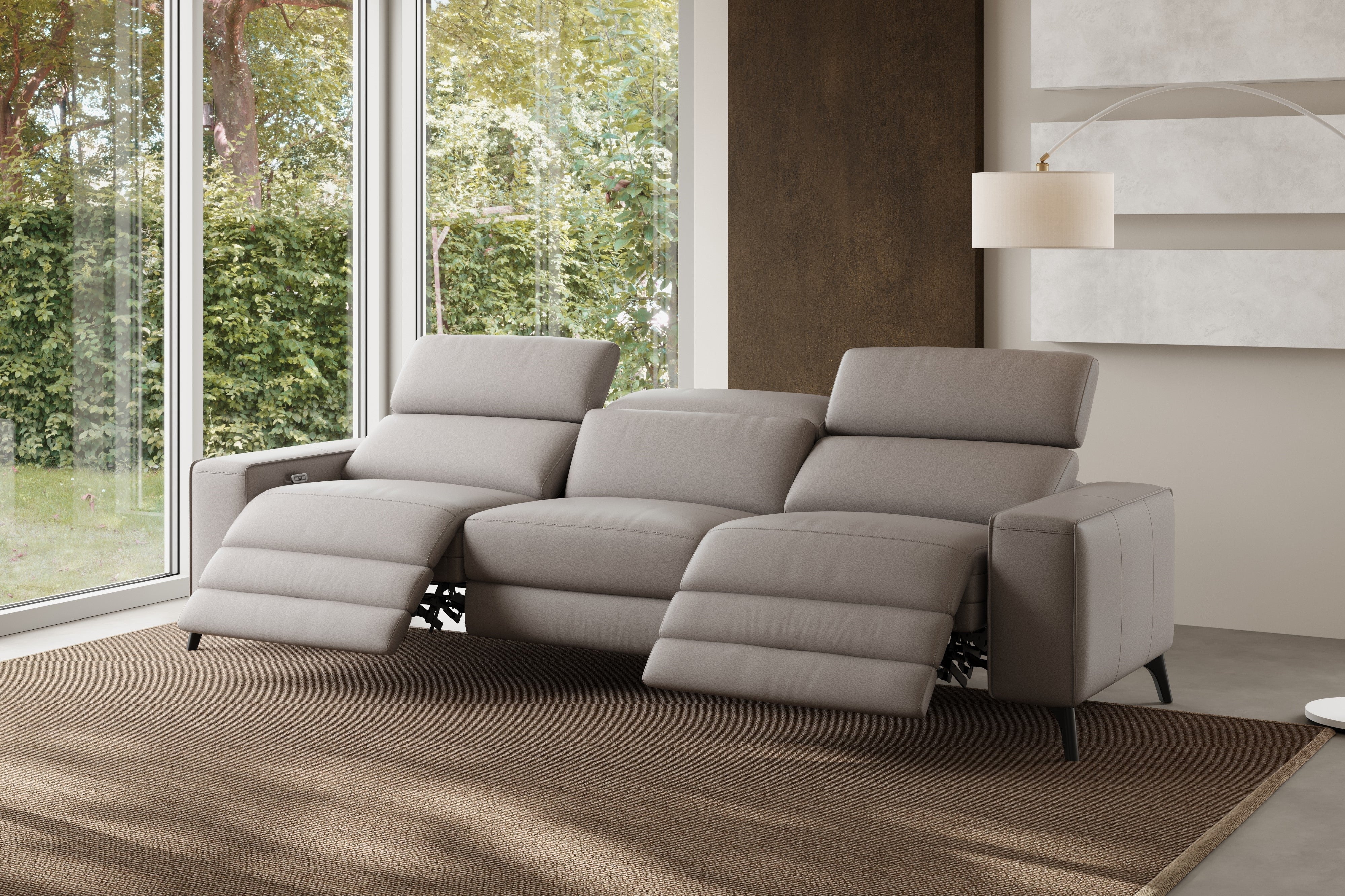 Esther Leather Dual Recliner Lounge - Image 45