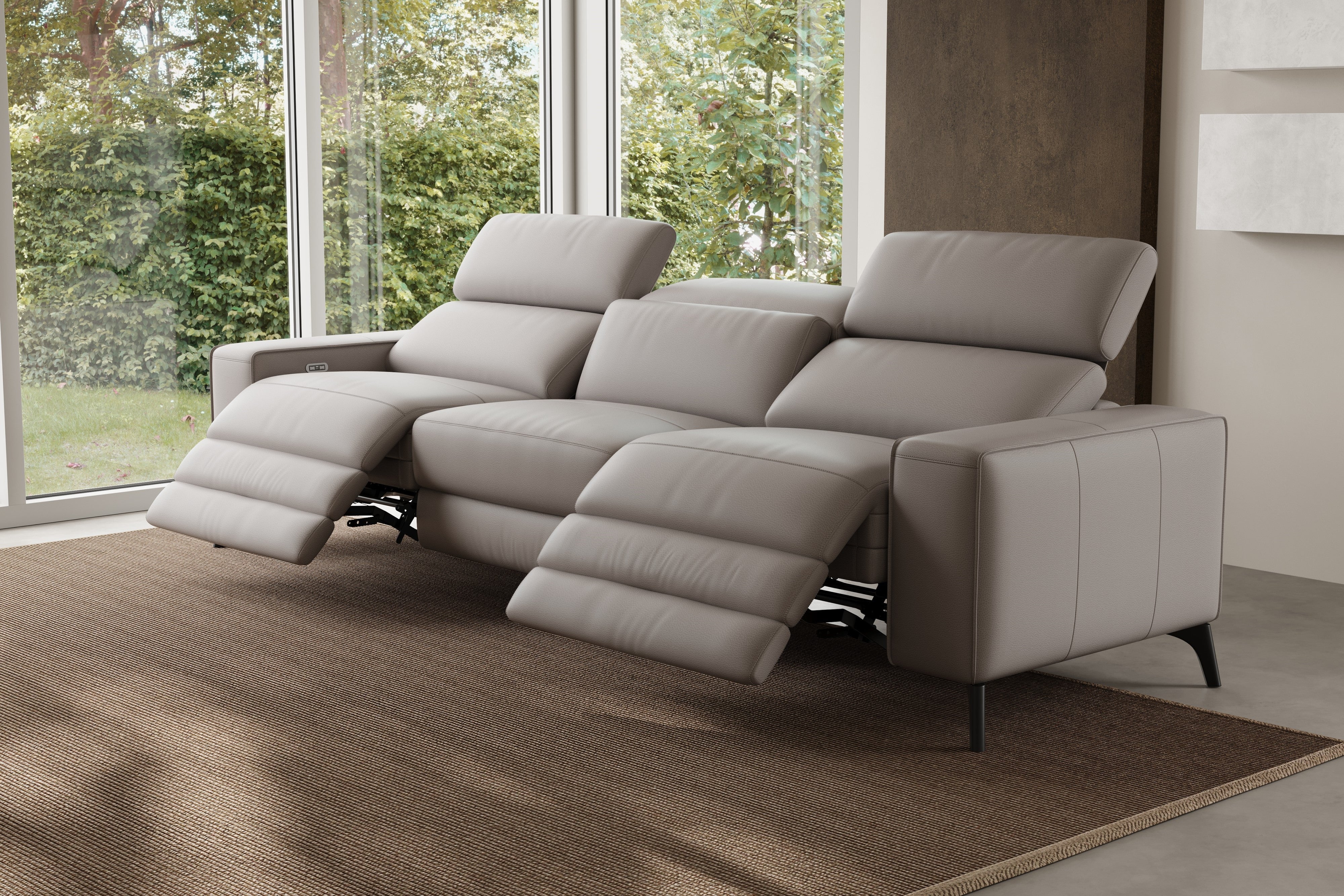 Esther Leather Dual Recliner Lounge - Image 47