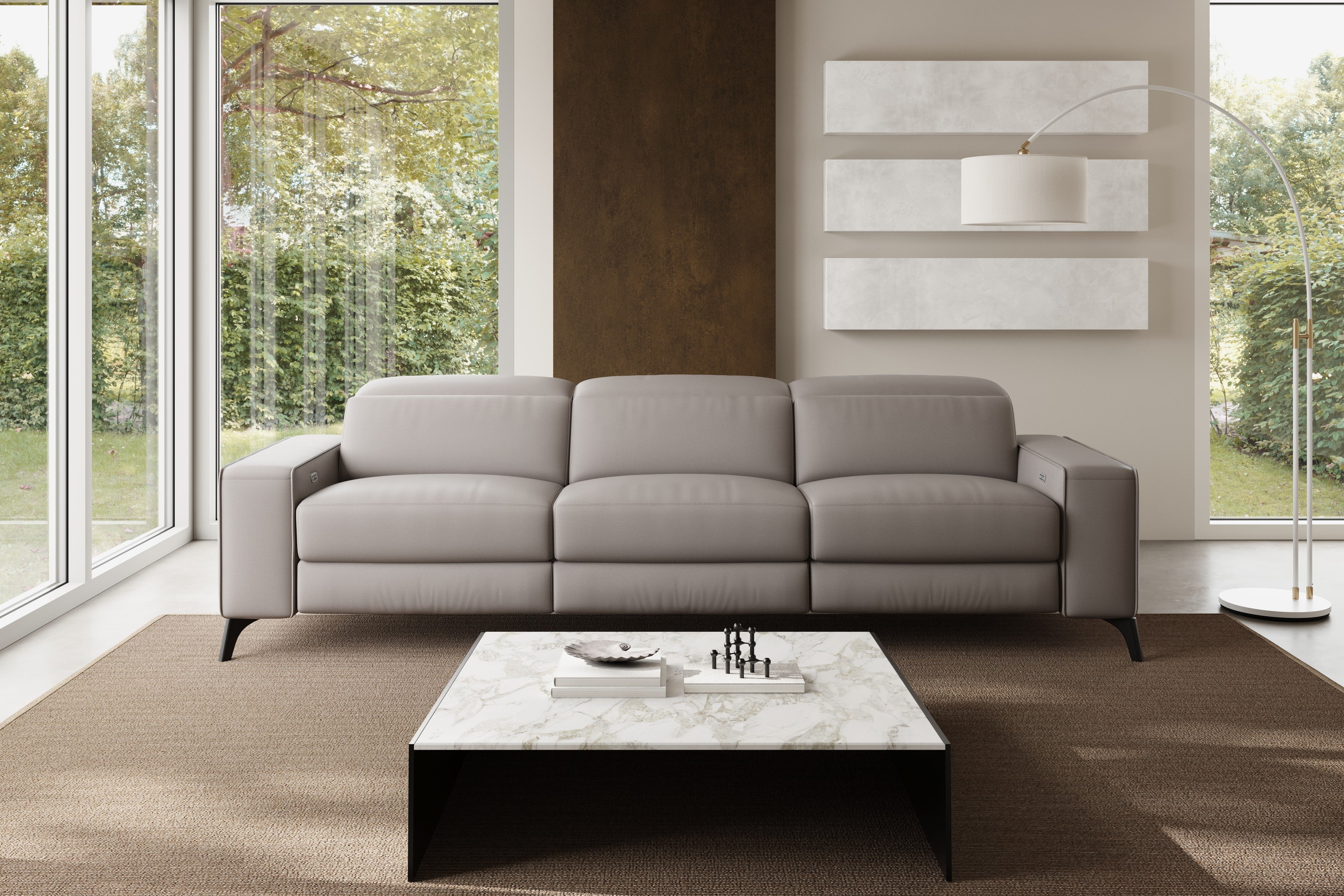 Esther Leather Dual Recliner Lounge - Image 48