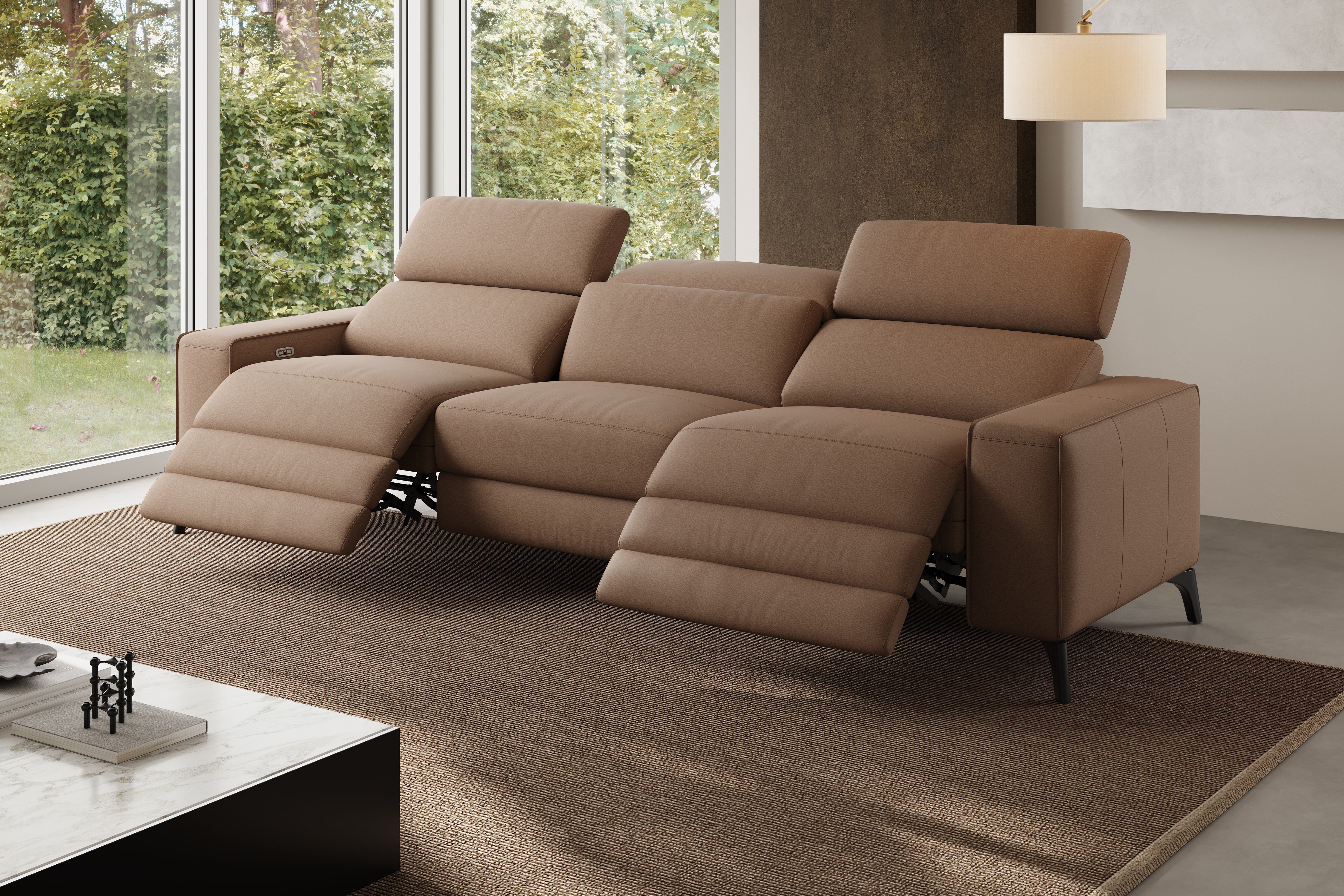 Esther Leather Dual Recliner Lounge - Image 66
