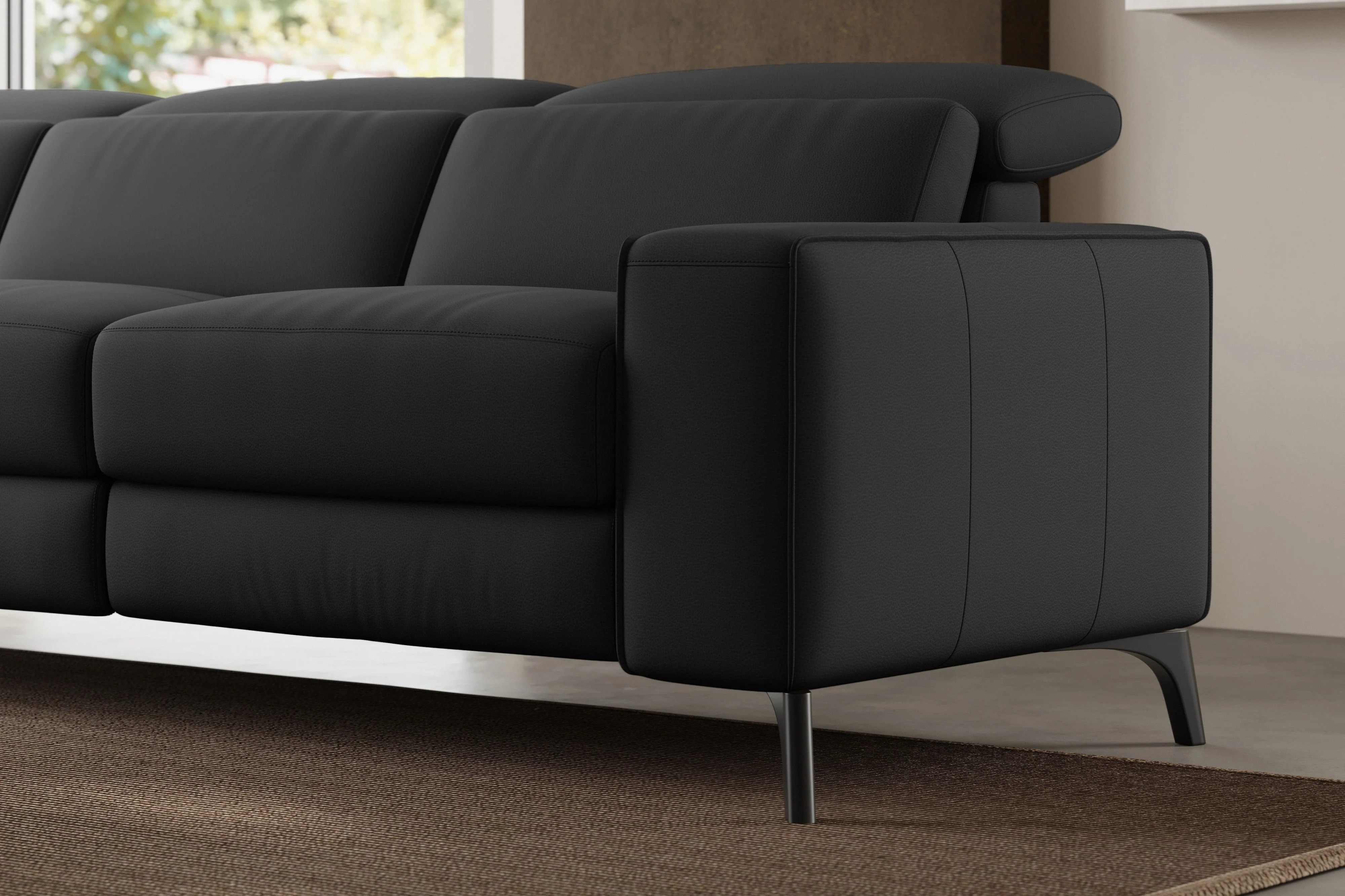Esther Leather Dual Recliner Lounge - Image 8