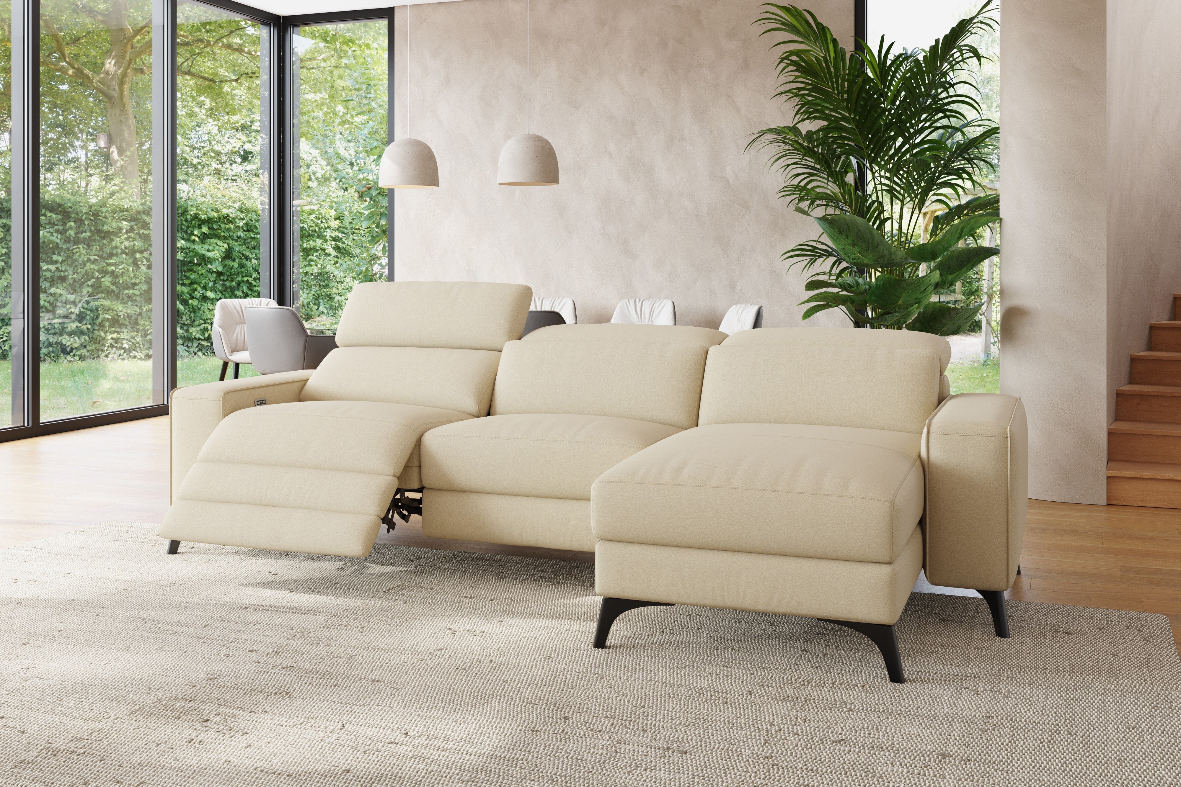 Esther Leather Recliner Sectional Lounge - Image 17