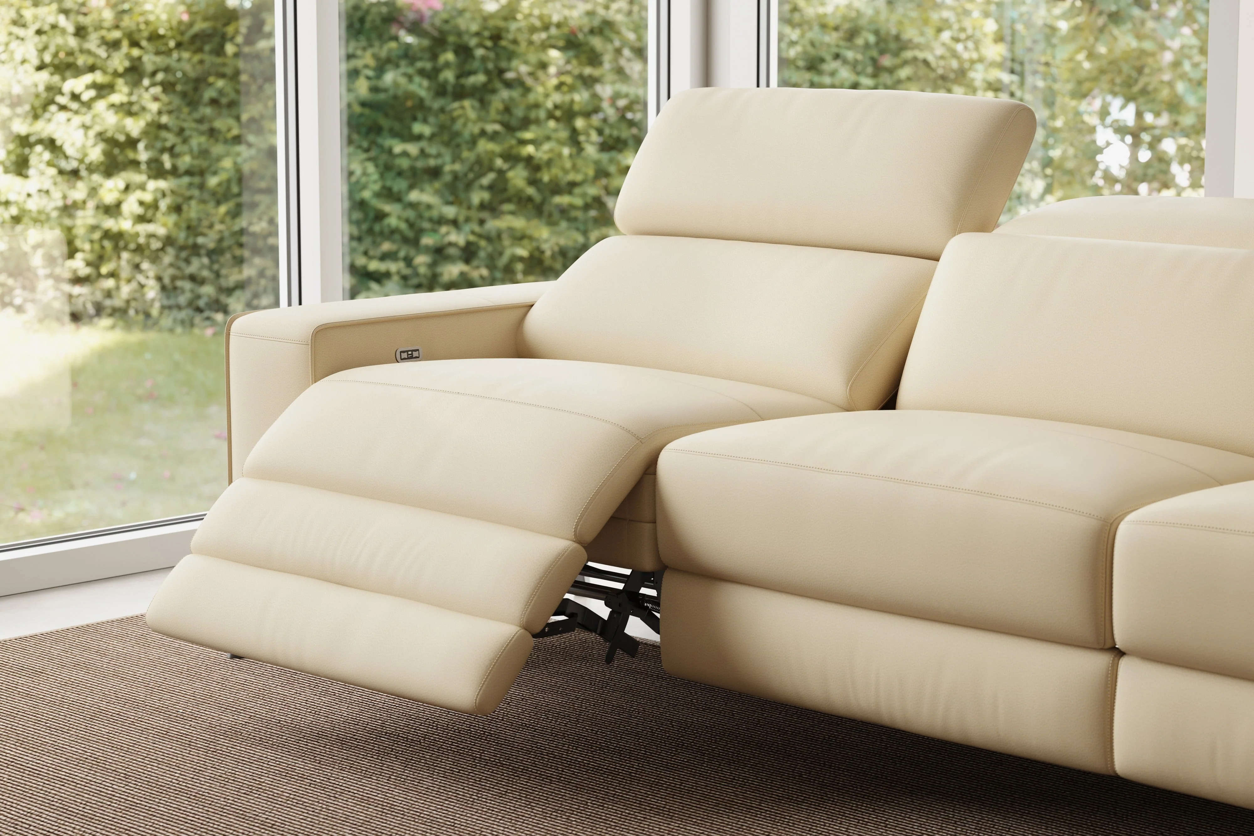 Esther Leather Recliner Sectional Lounge - Image 18