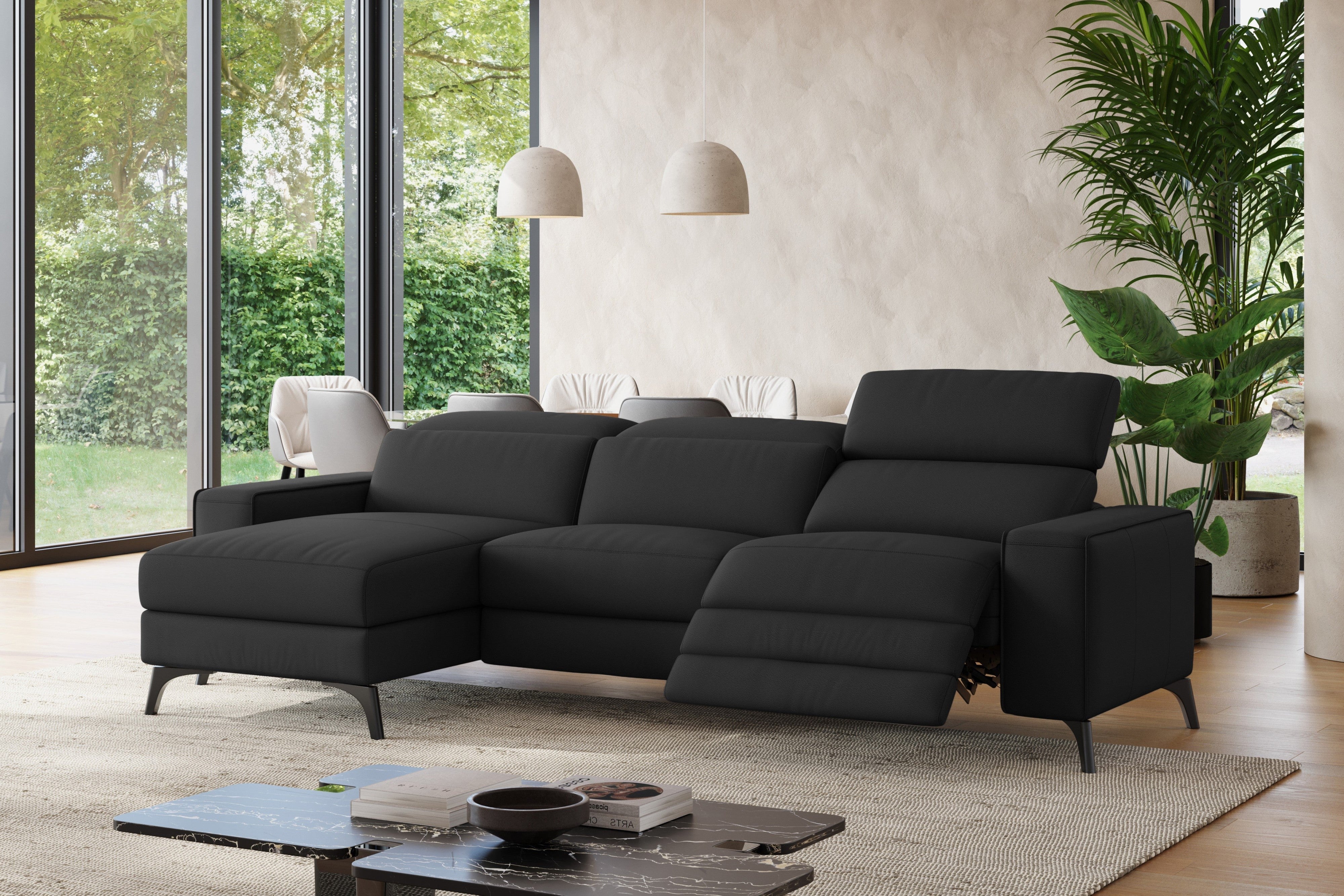 Esther Leather Recliner Sectional Lounge - Image 26