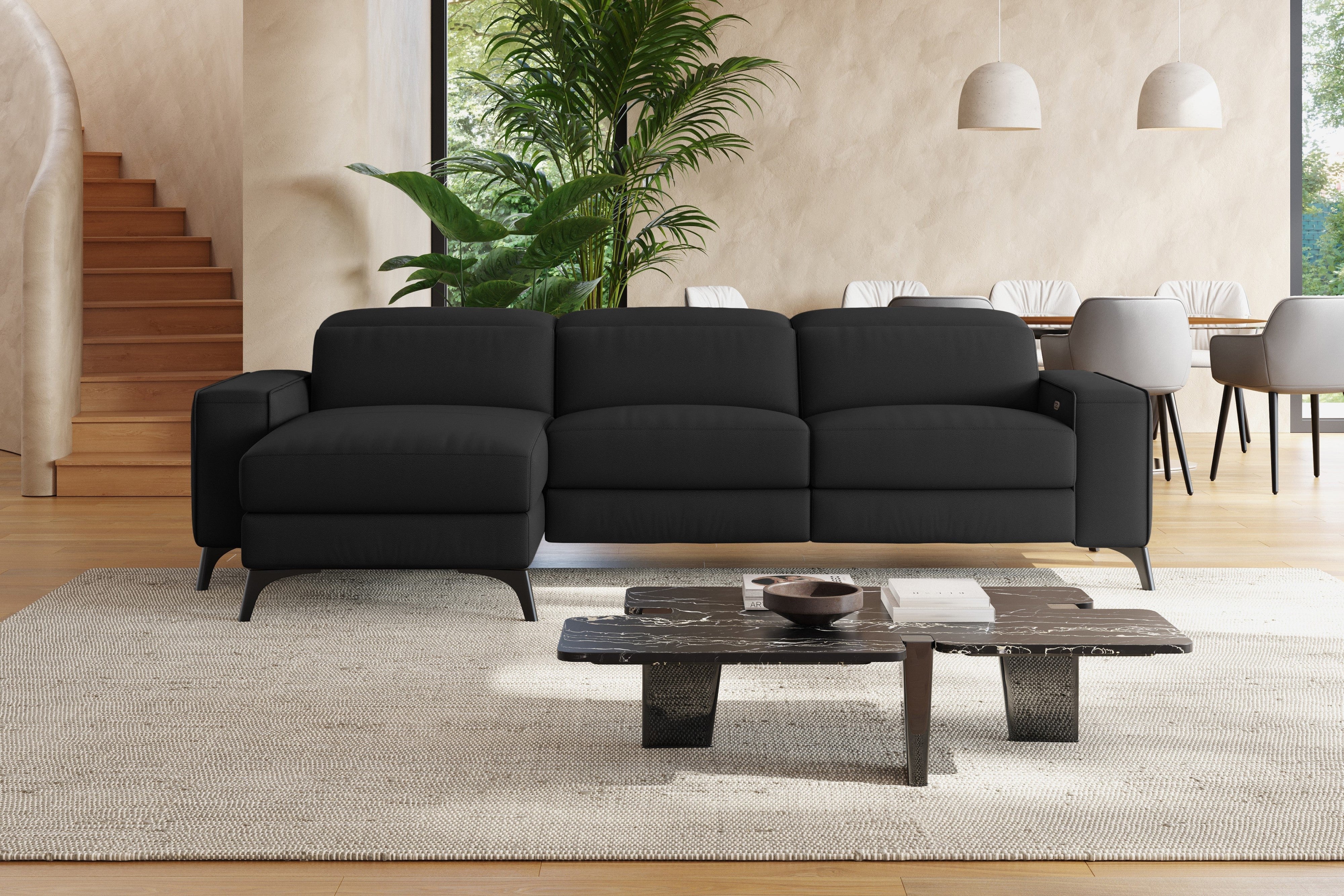 Esther Leather Recliner Sectional Lounge - Image 27