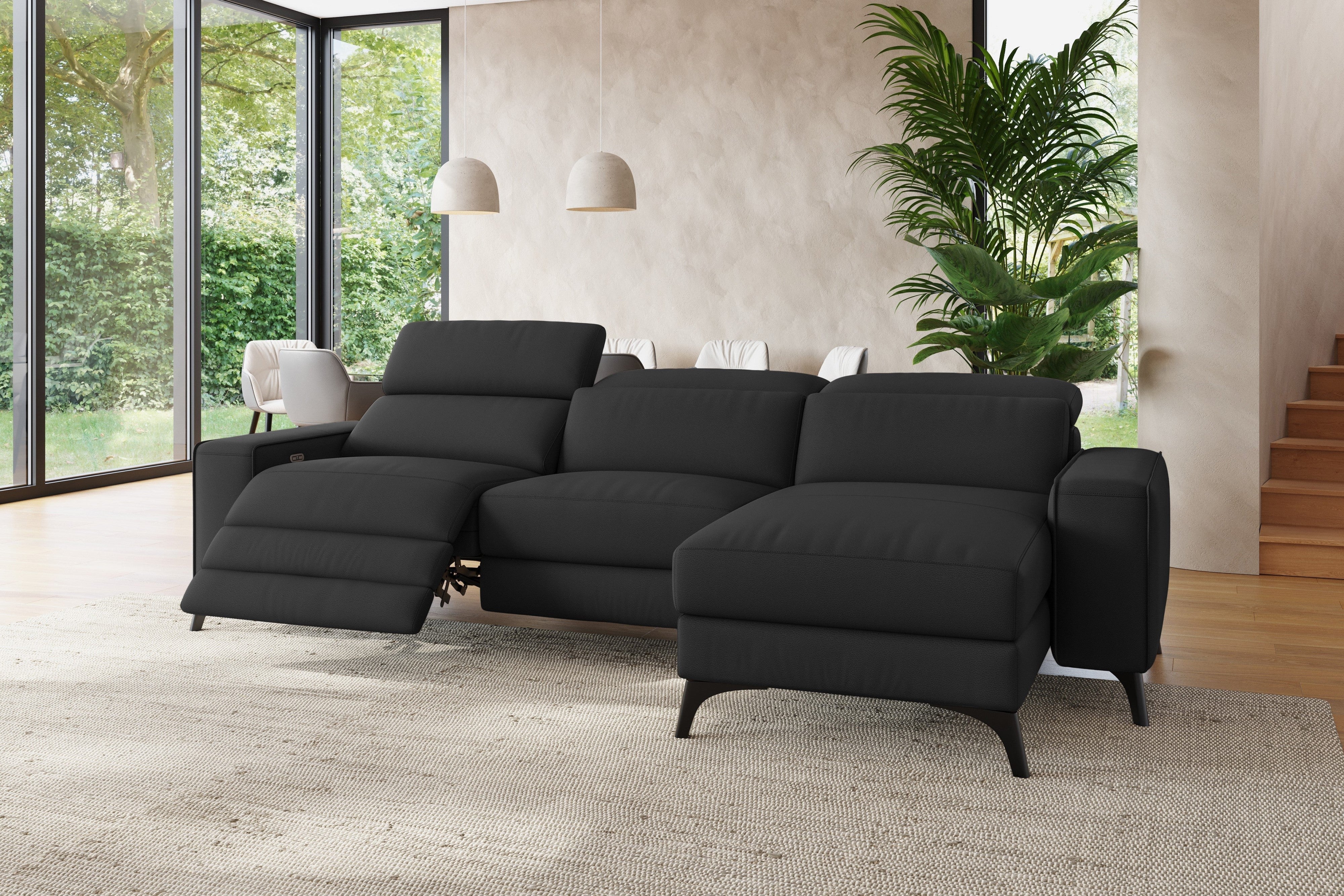 Esther Leather Recliner Sectional Lounge - Image 39