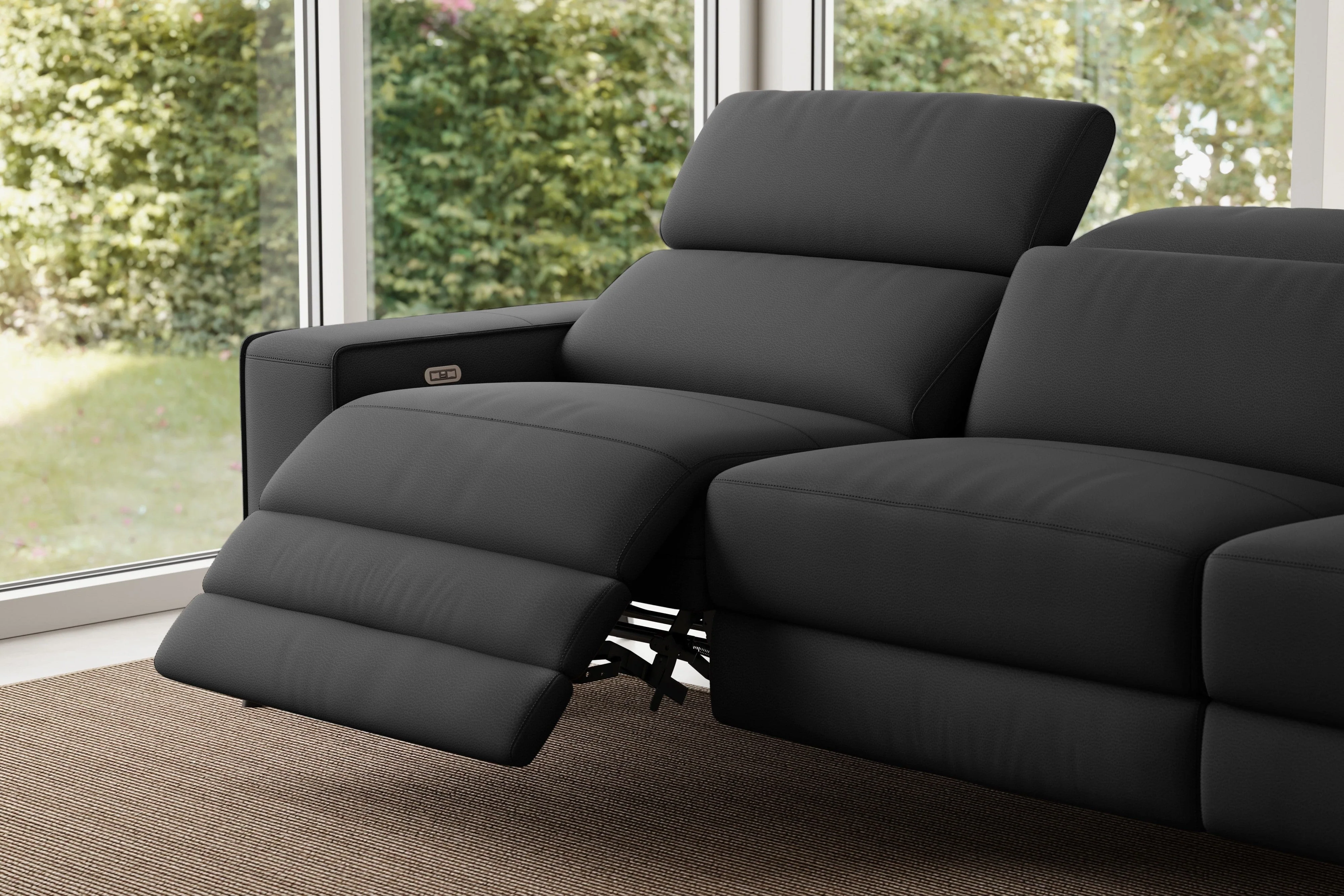 Esther Leather Recliner Sectional Lounge - Image 40