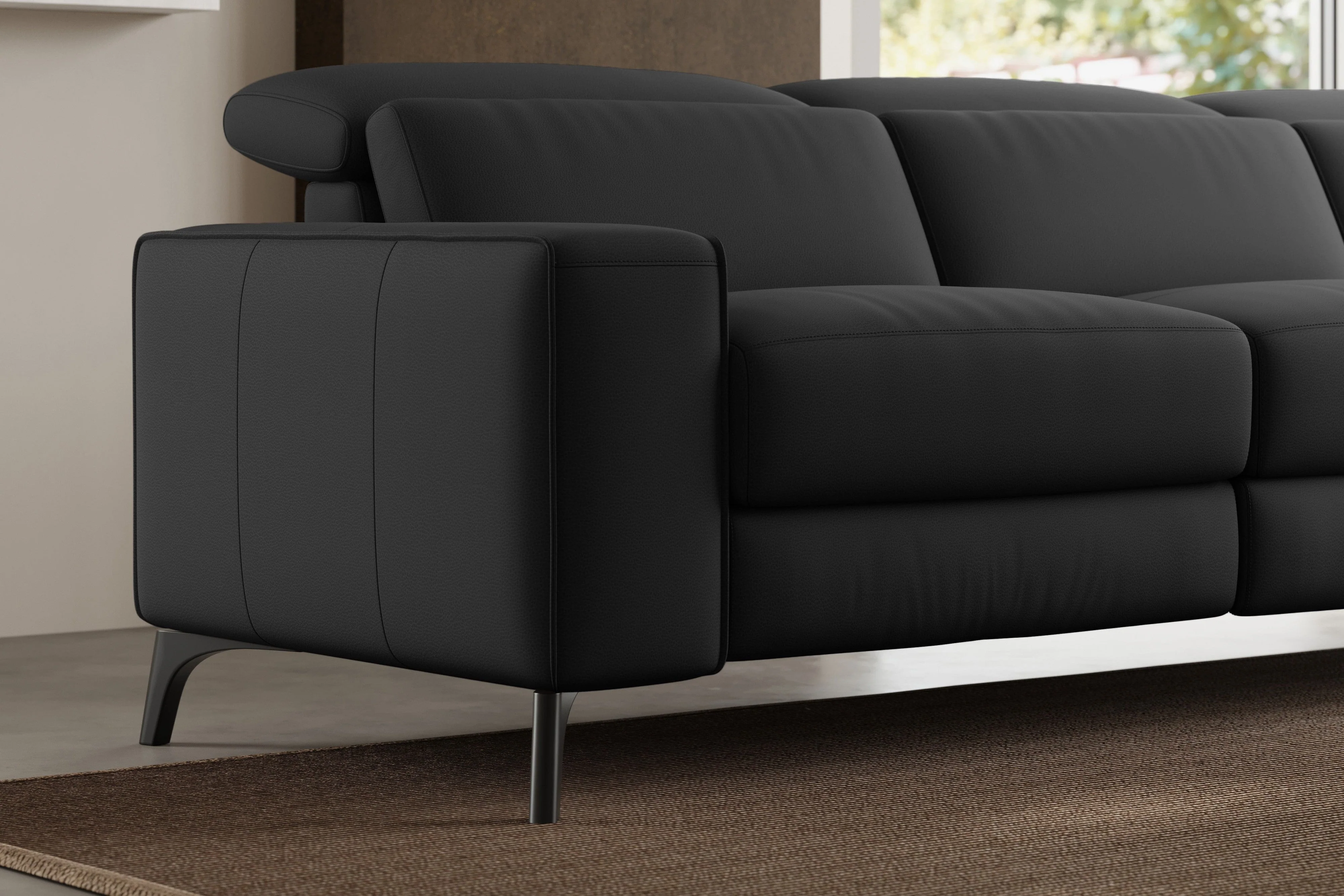 Esther Leather Recliner Sectional Lounge - Image 42