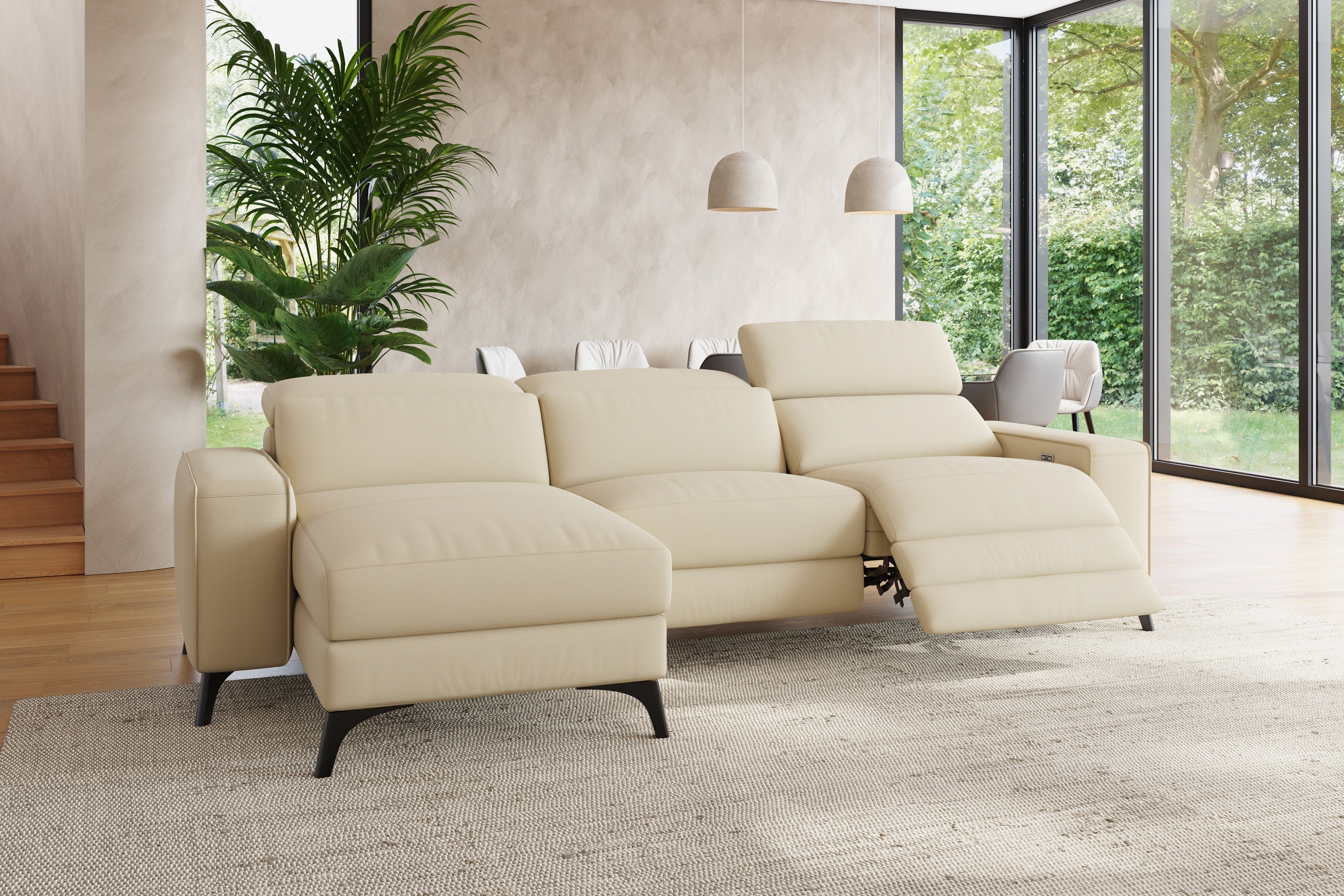 Esther Leather Recliner Sectional Lounge - Image 5