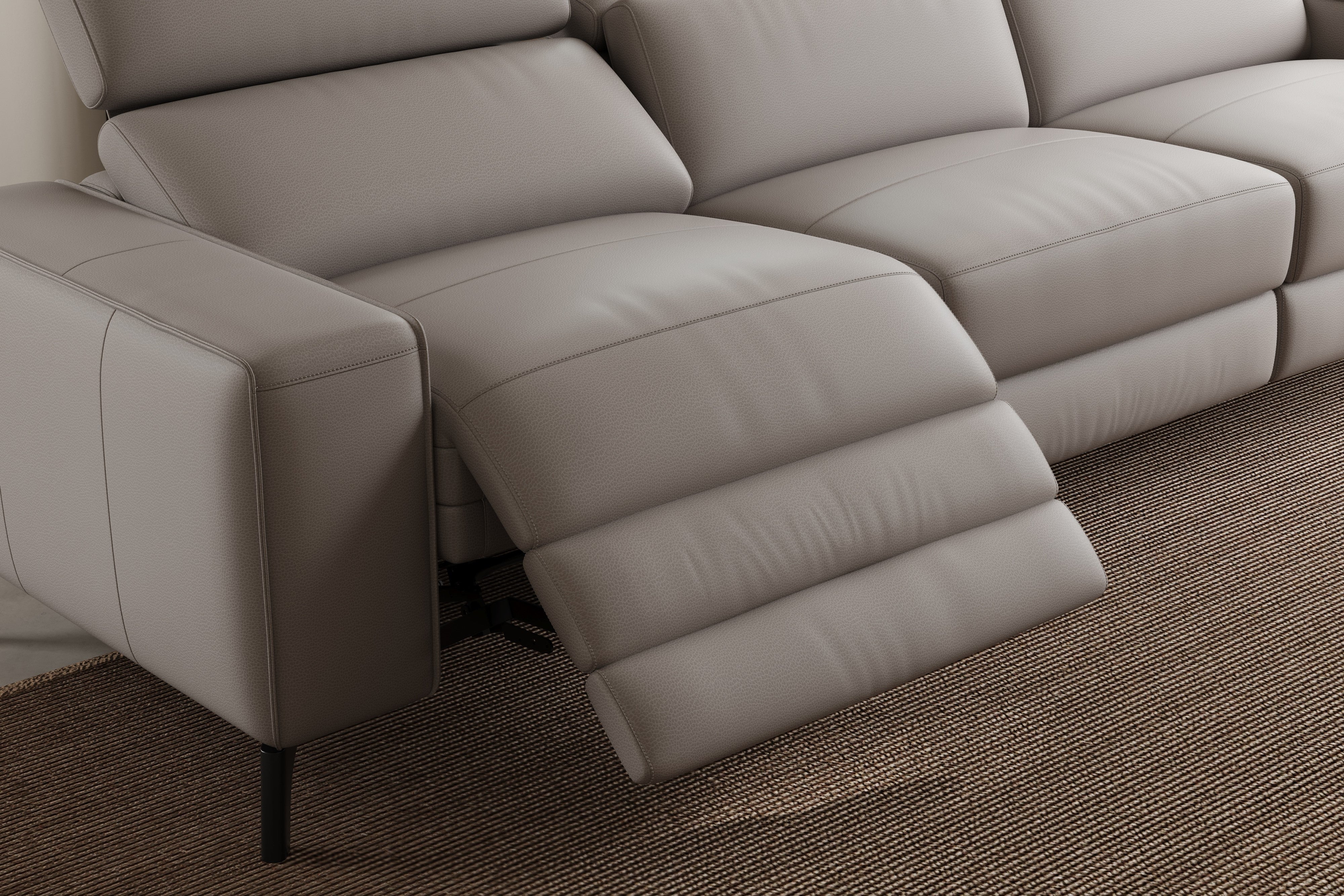 Esther Leather Recliner Sectional Lounge - Image 65