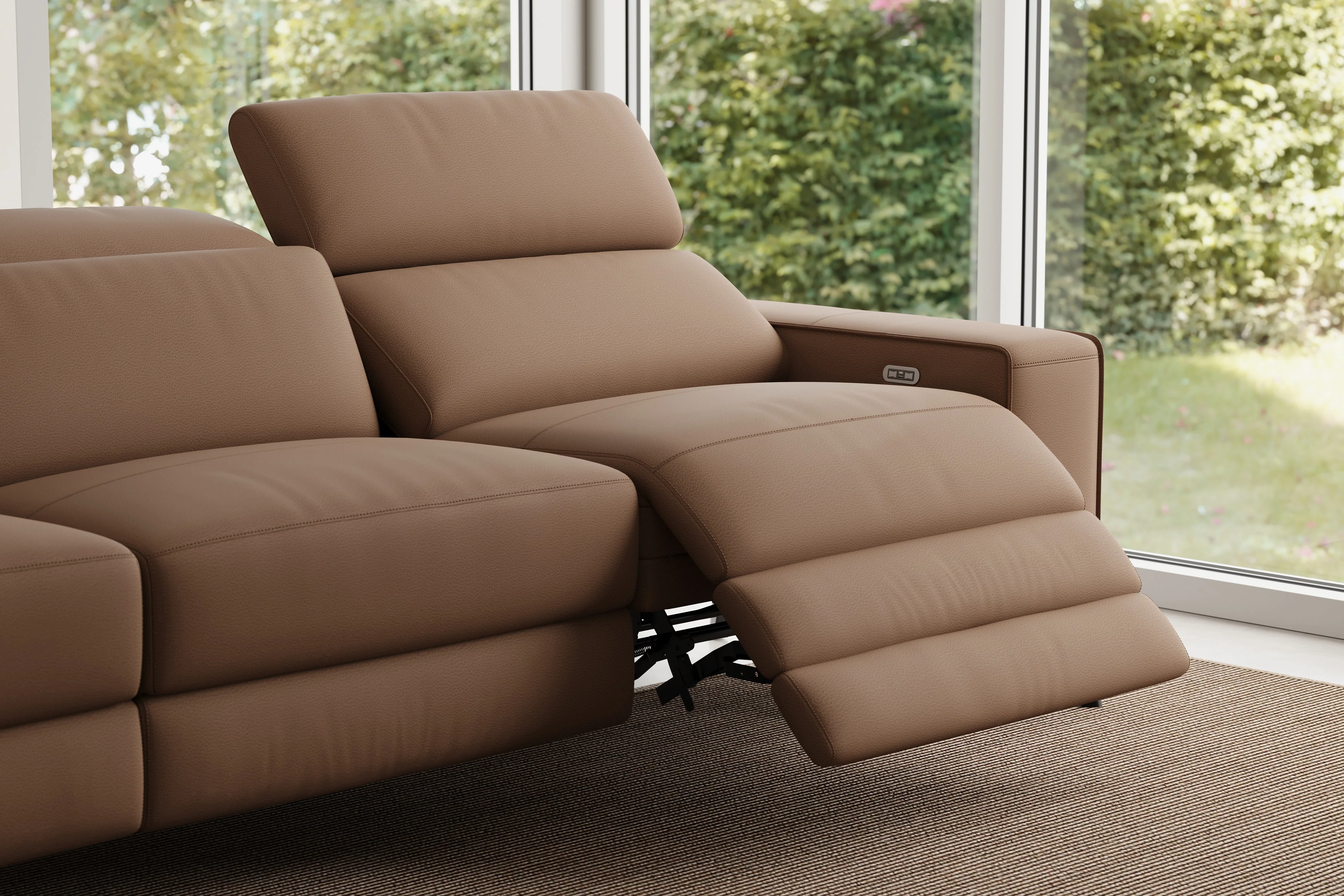 Esther Leather Recliner Sectional Lounge - Image 76