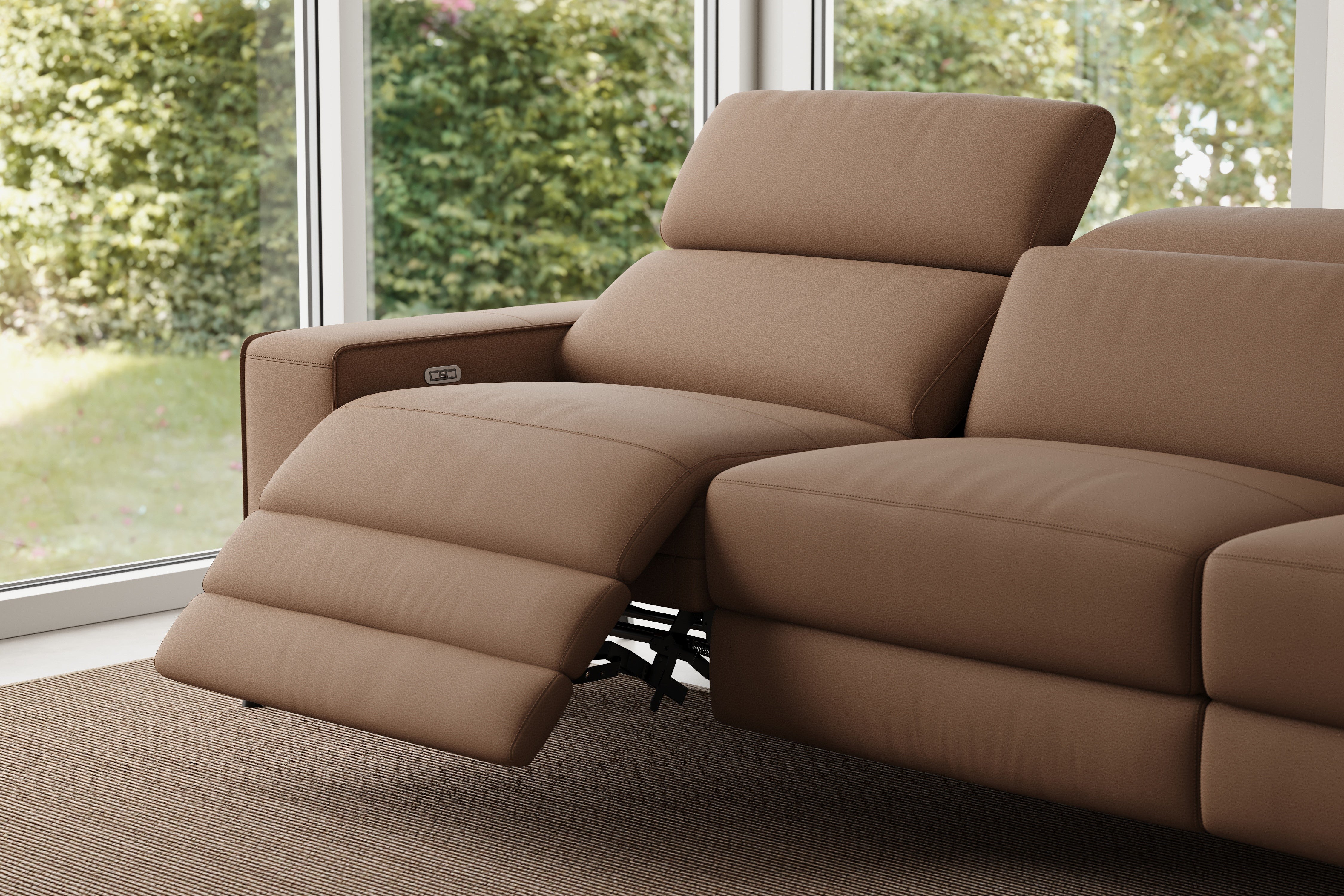 Esther Leather Recliner Sectional Lounge - Image 87
