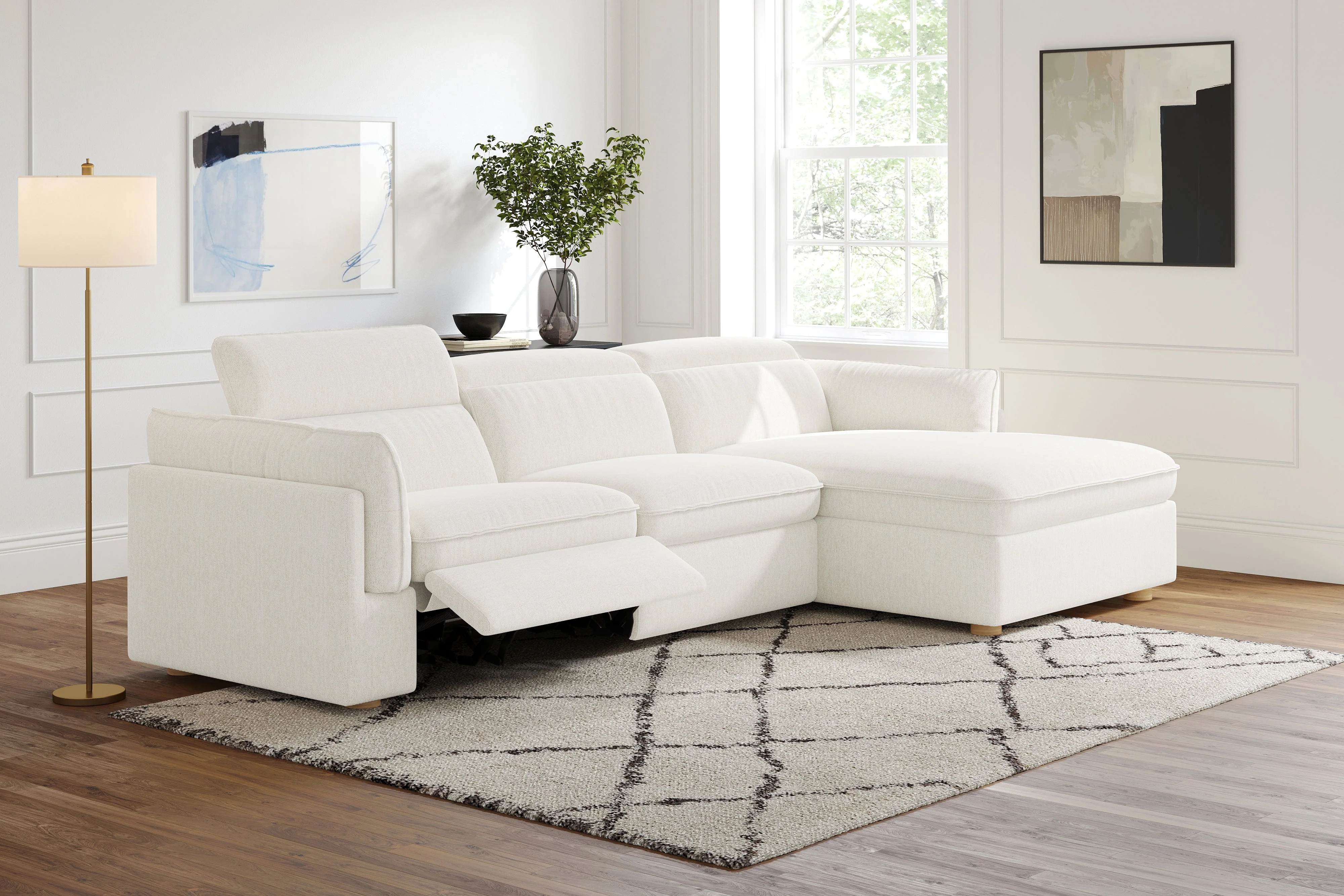 Fernanda Fabric Recliner Sectional Lounge - Image 12