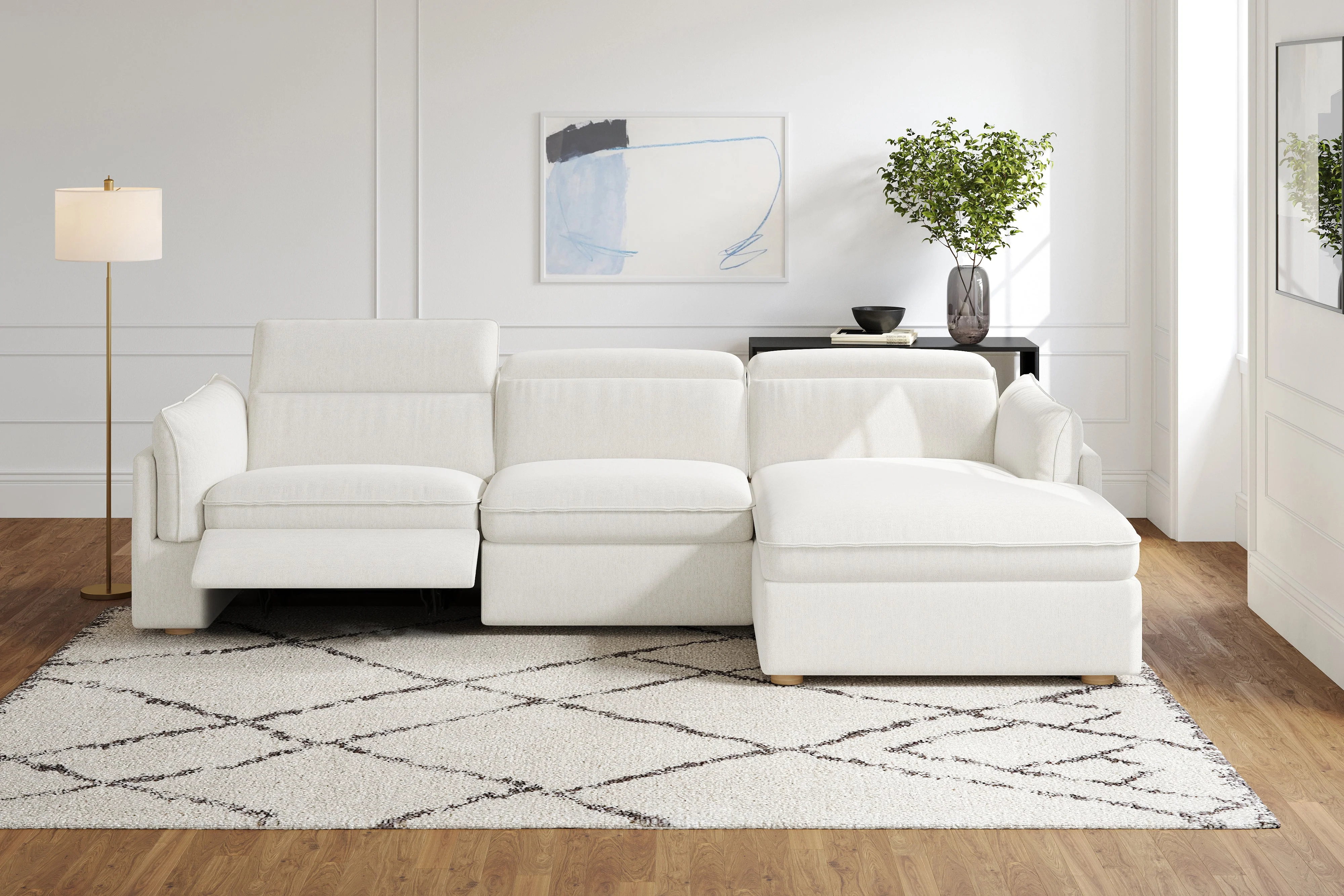 Fernanda Fabric Recliner Sectional Lounge - Image 14