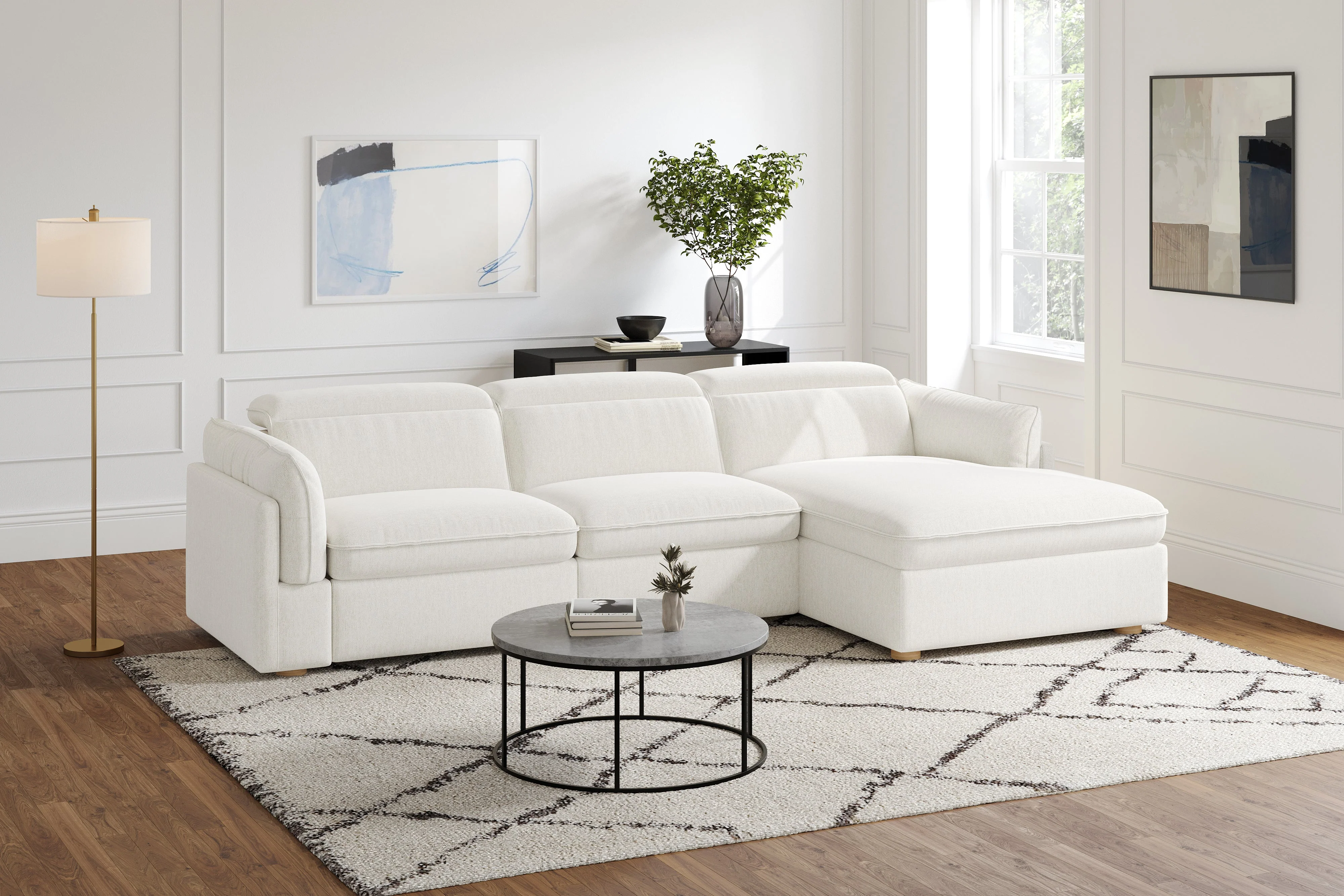 Fernanda Fabric Recliner Sectional Lounge - Image 15