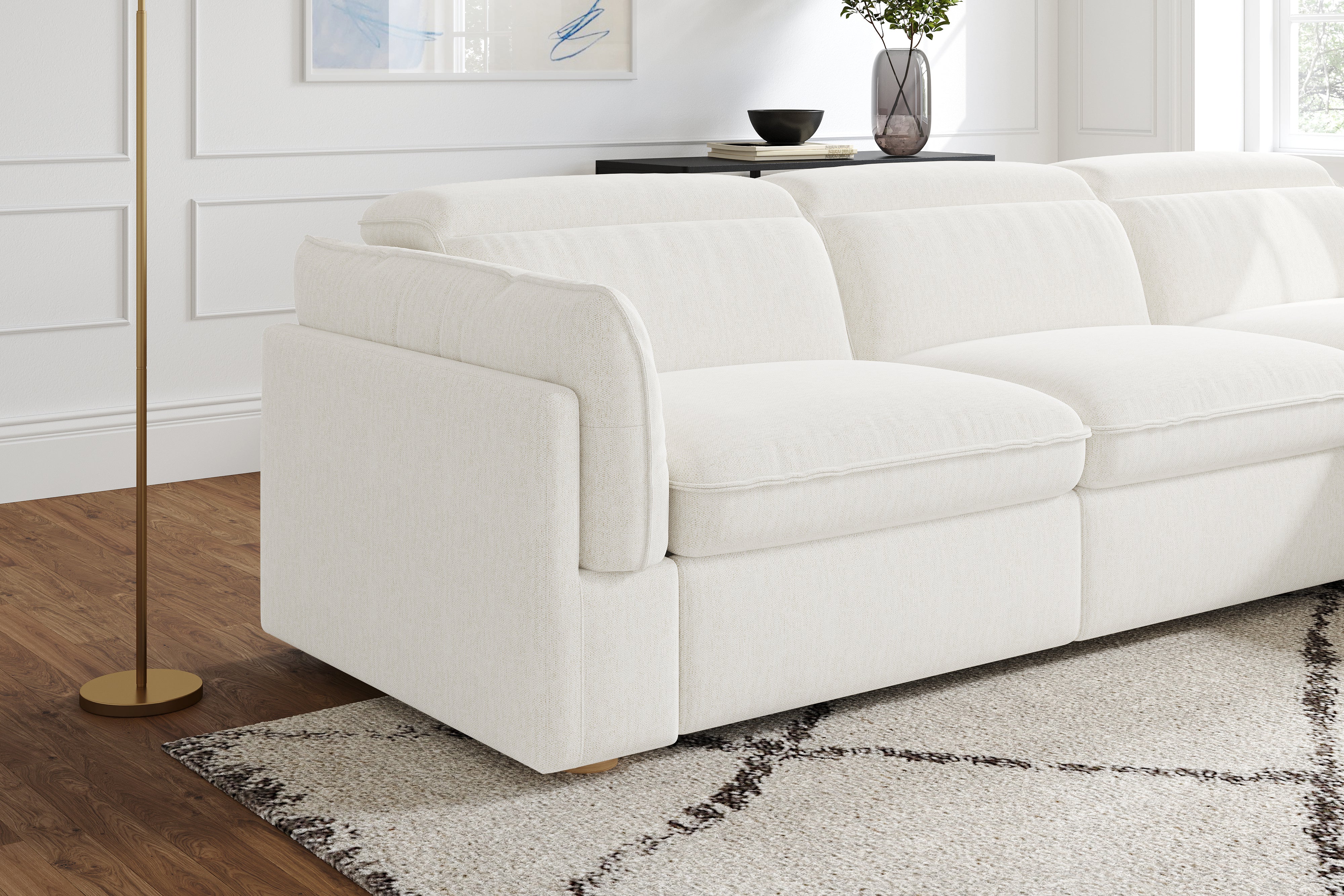 Fernanda Fabric Recliner Sectional Lounge - Image 17