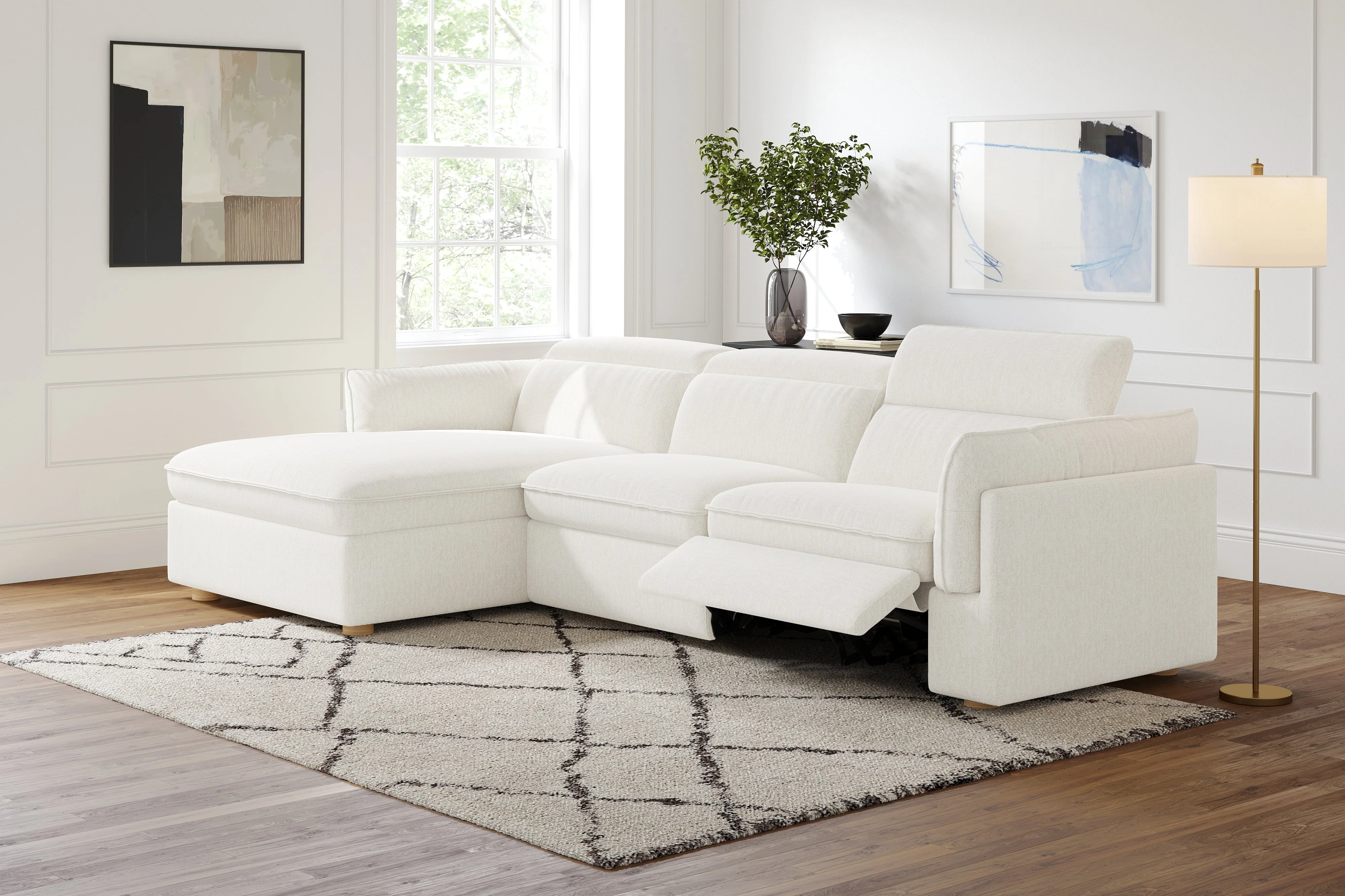Fernanda Fabric Recliner Sectional Lounge - Image 2