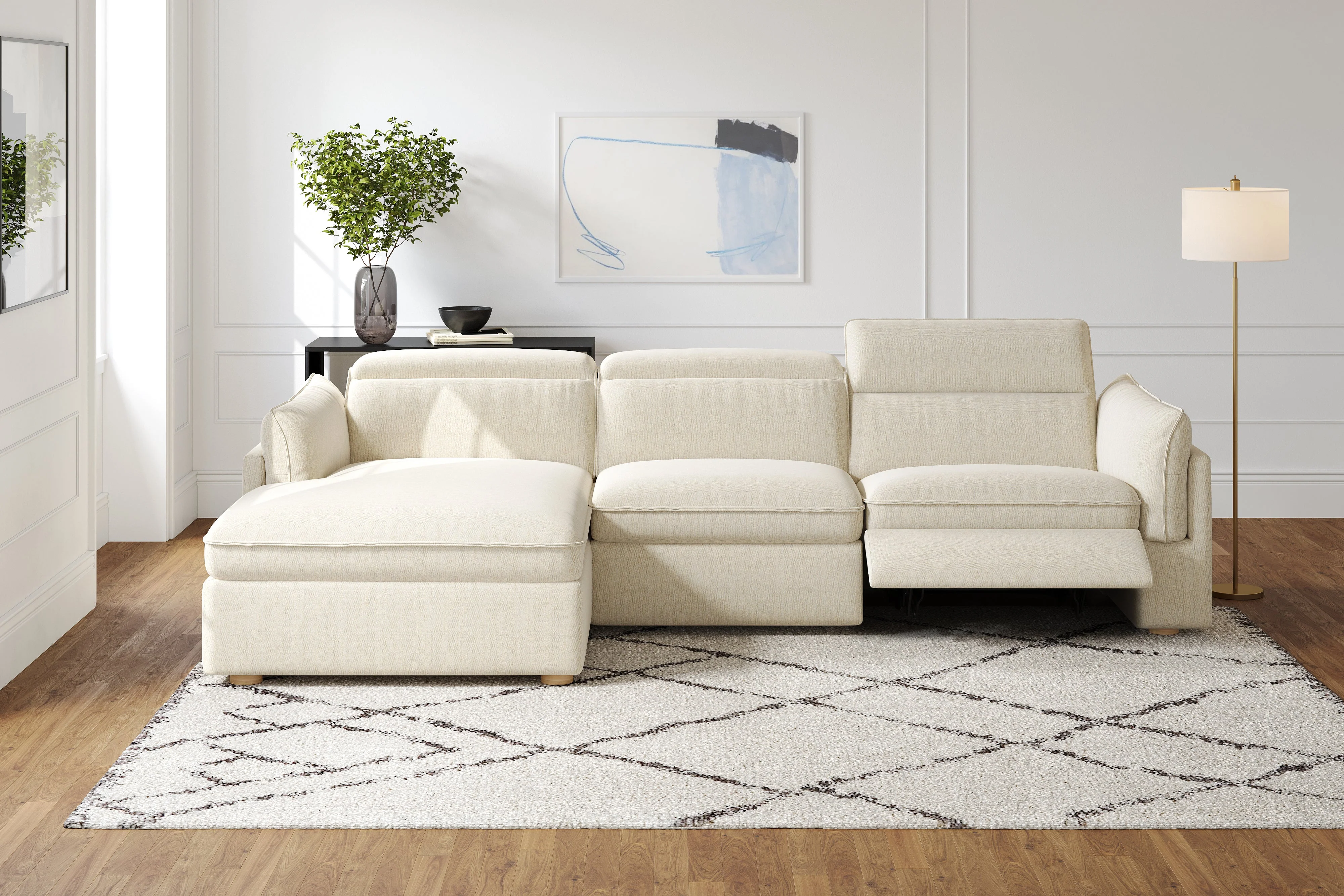 Fernanda Fabric Recliner Sectional Lounge - Image 21