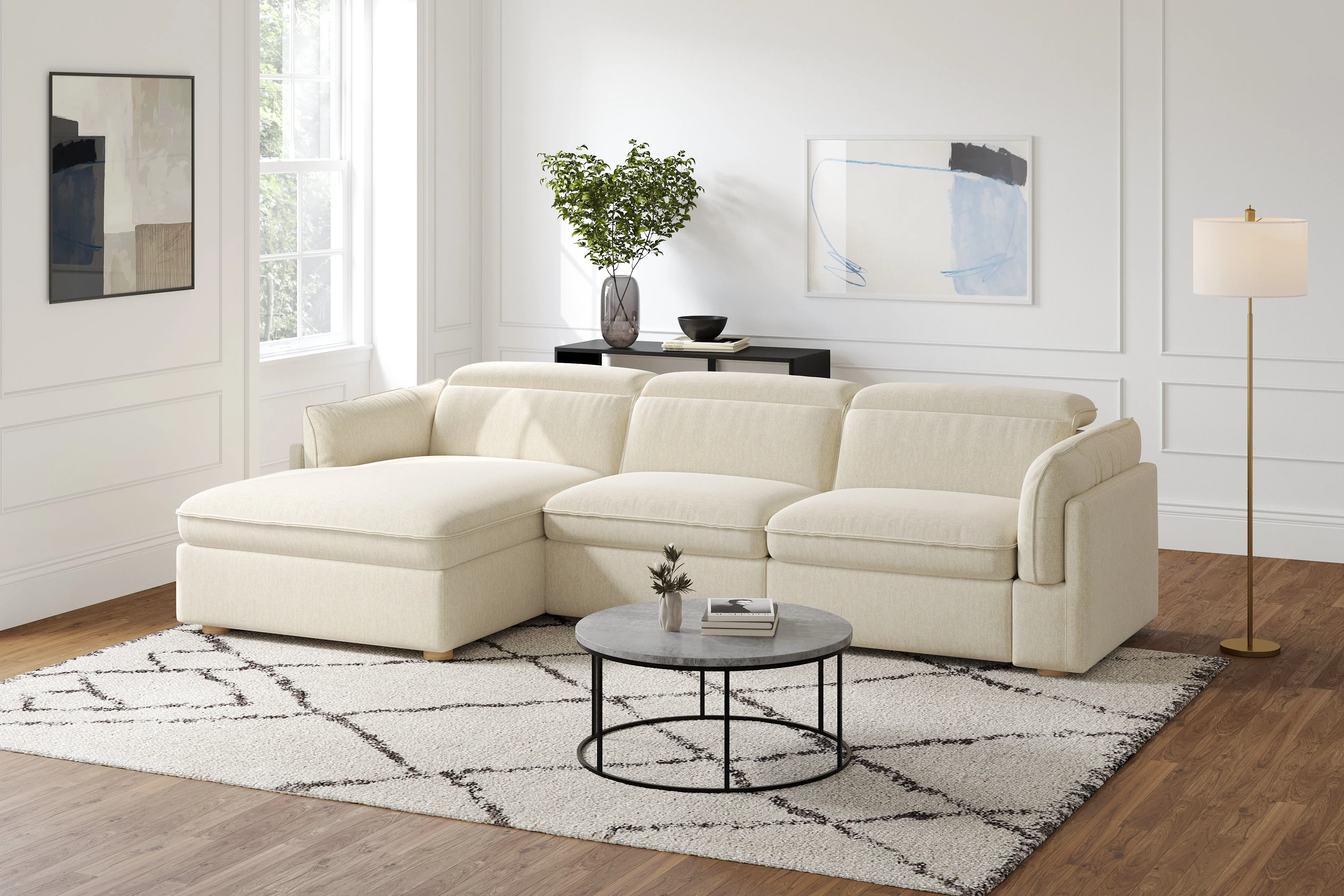 Fernanda Fabric Recliner Sectional Lounge - Image 22