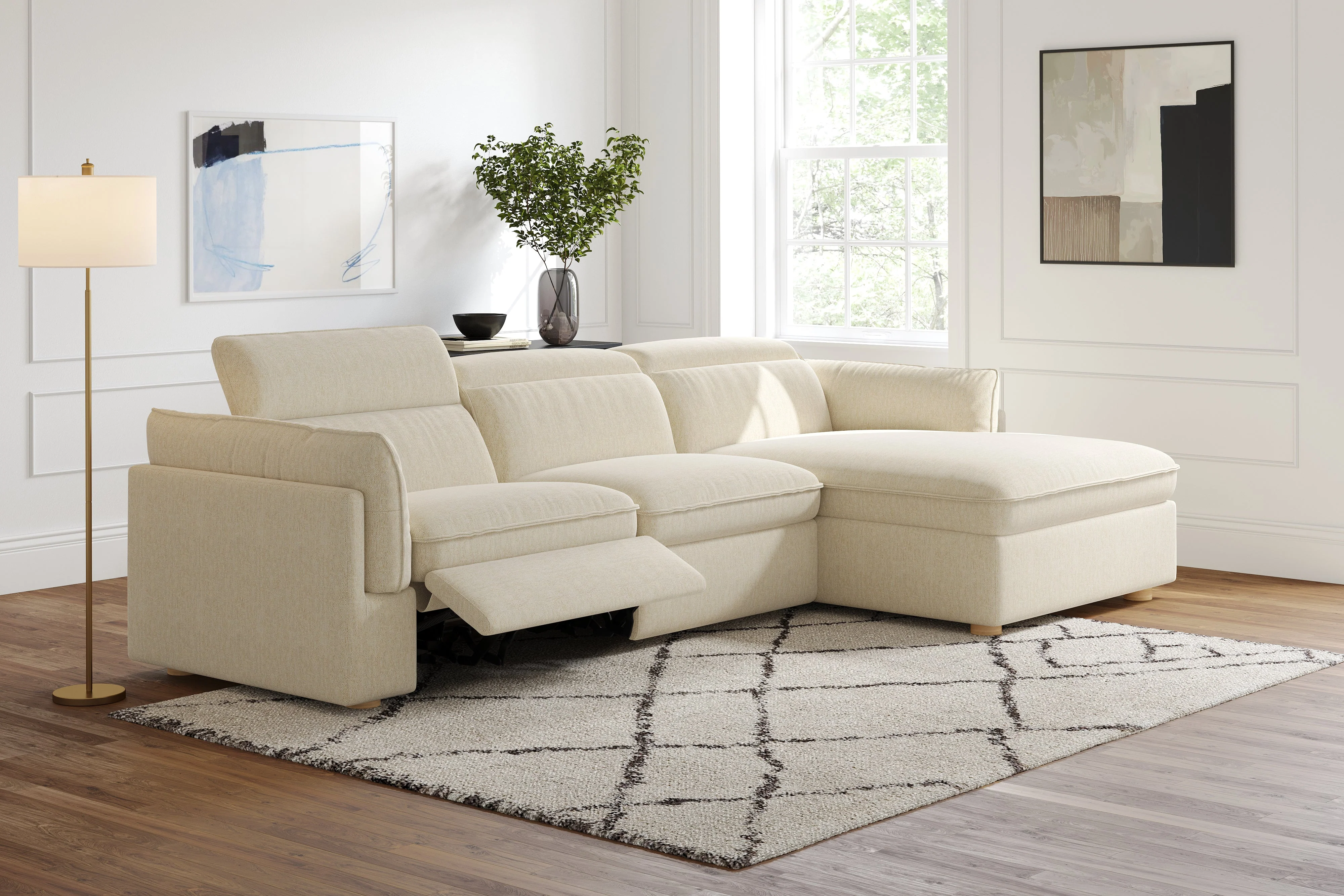 Fernanda Fabric Recliner Sectional Lounge - Image 29