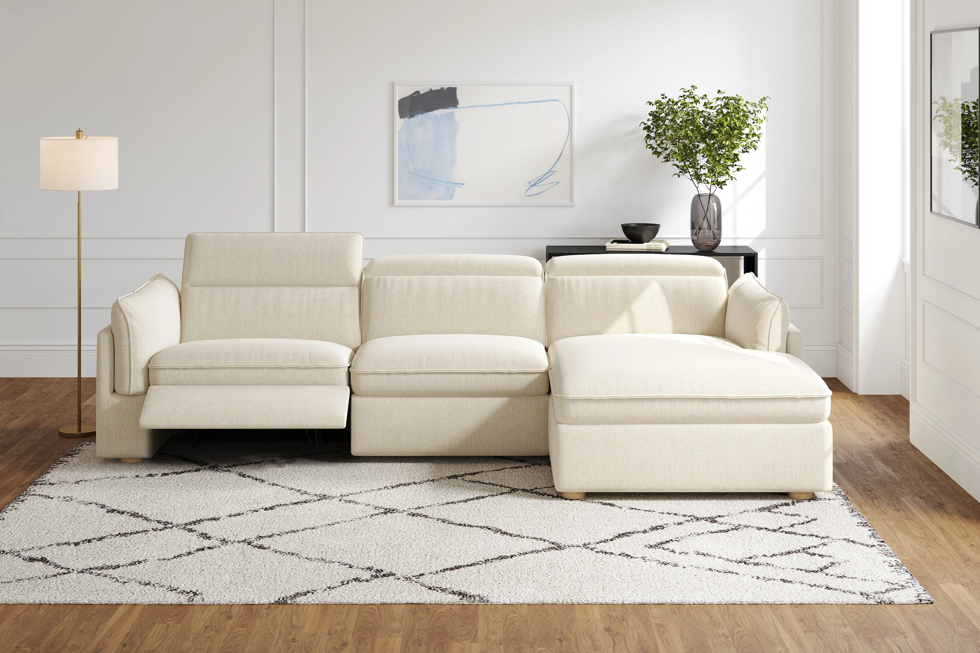 Fernanda Fabric Recliner Sectional Lounge - Image 30
