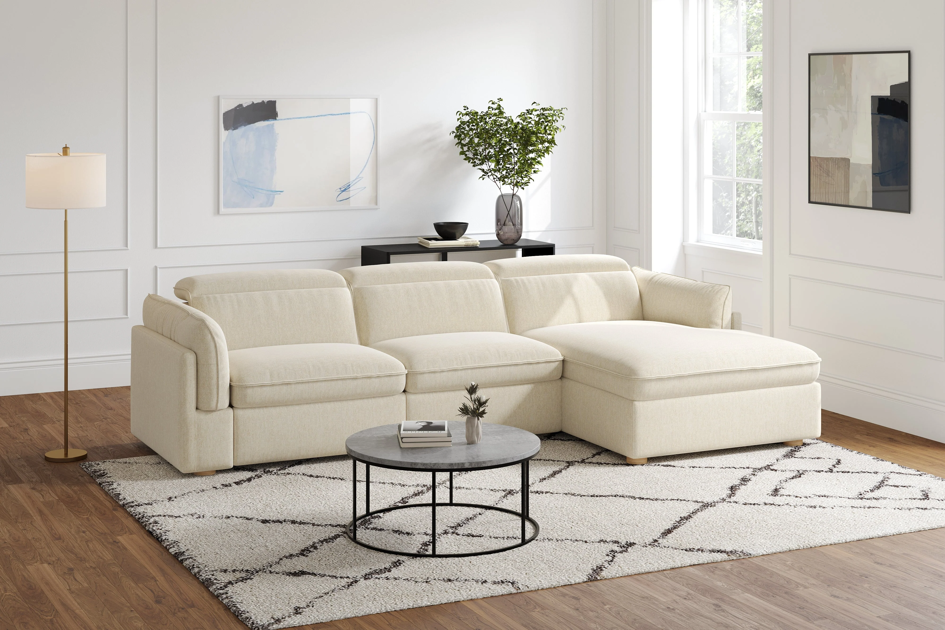 Fernanda Fabric Recliner Sectional Lounge - Image 31