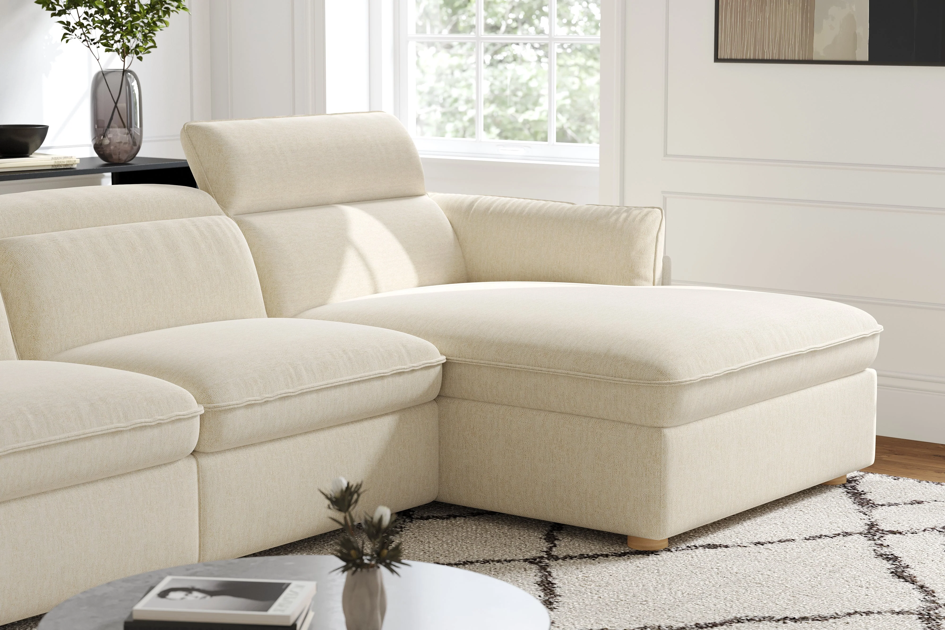 Fernanda Fabric Recliner Sectional Lounge - Image 32