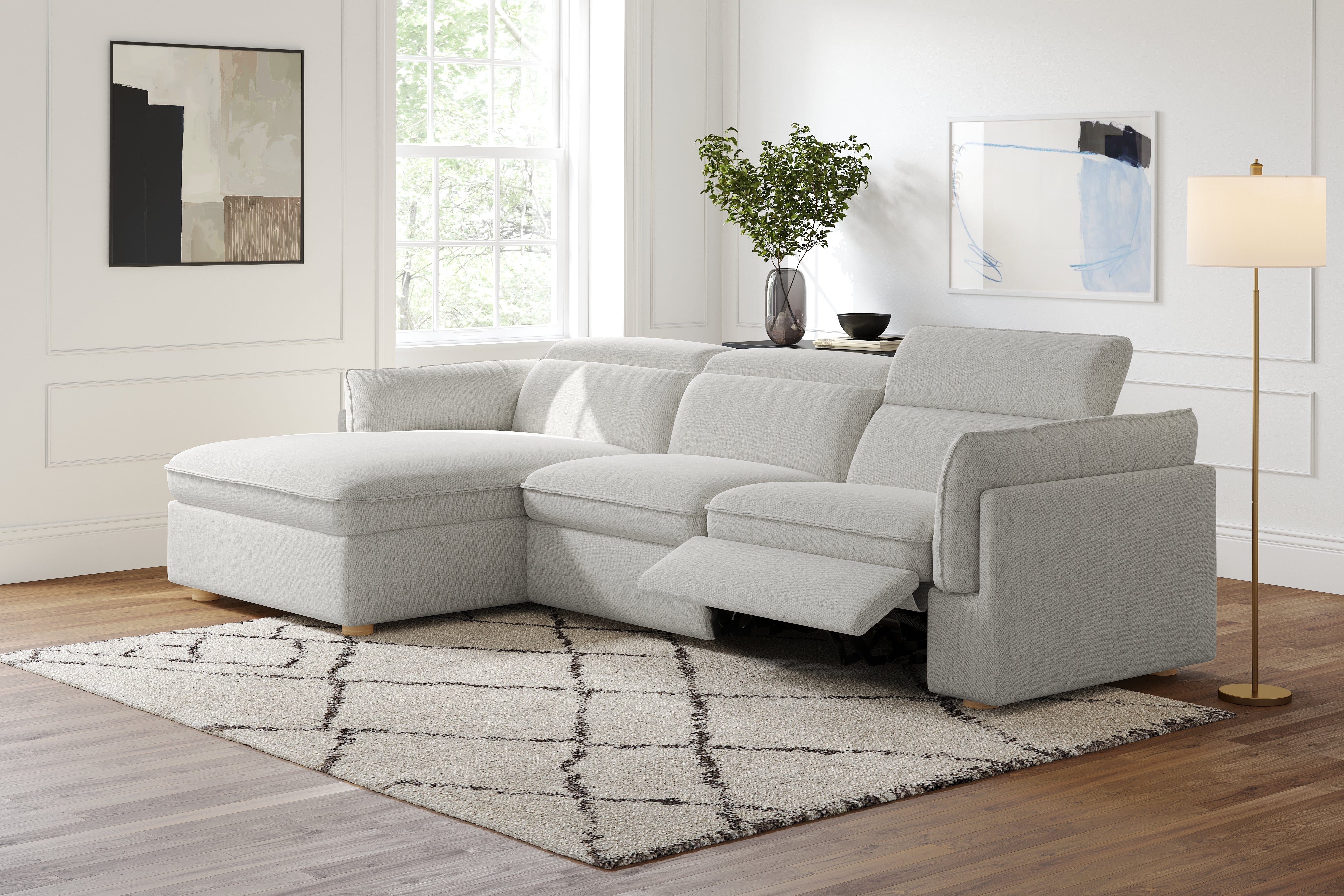 Fernanda Fabric Recliner Sectional Lounge - Image 38