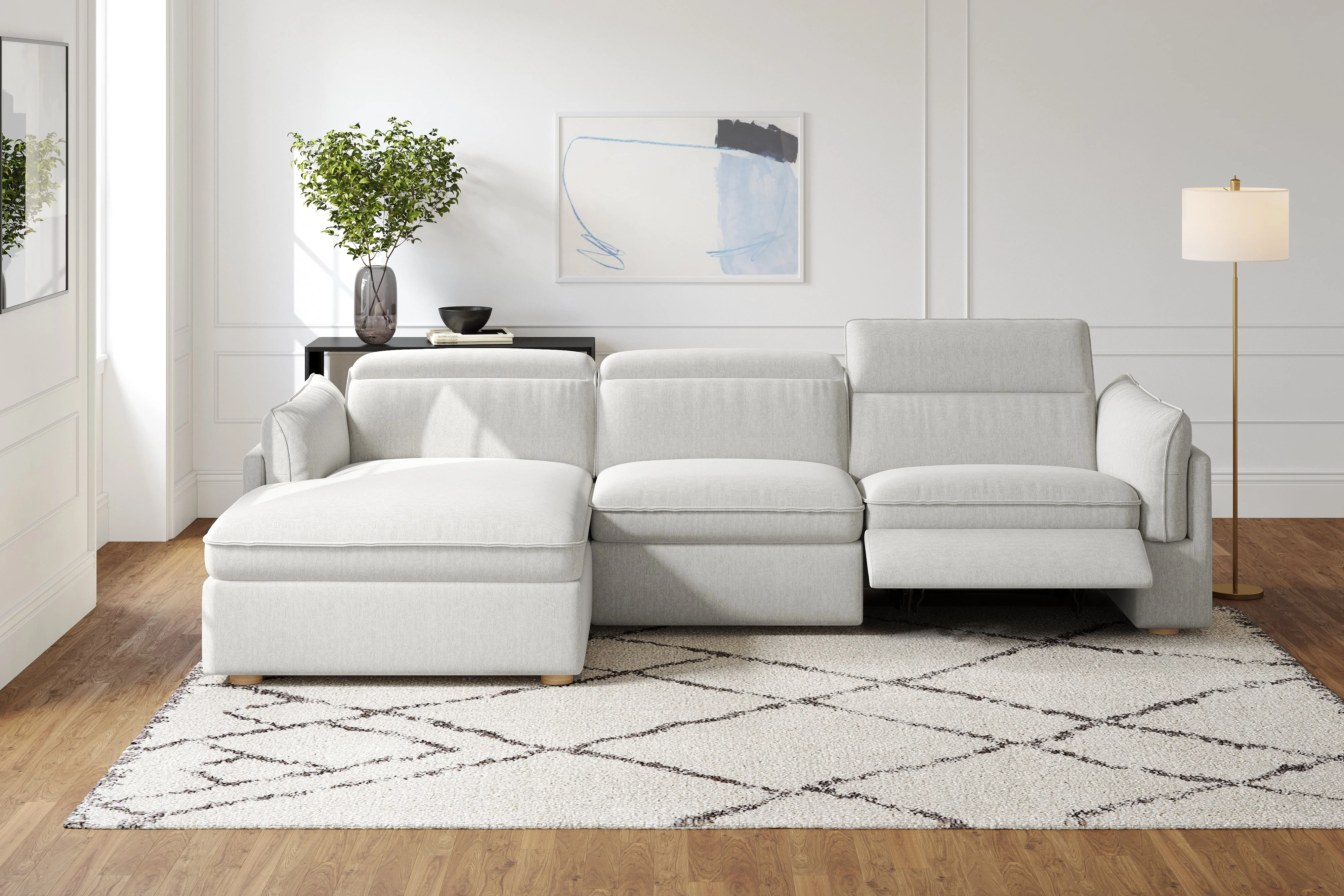 Fernanda Fabric Recliner Sectional Lounge - Image 39