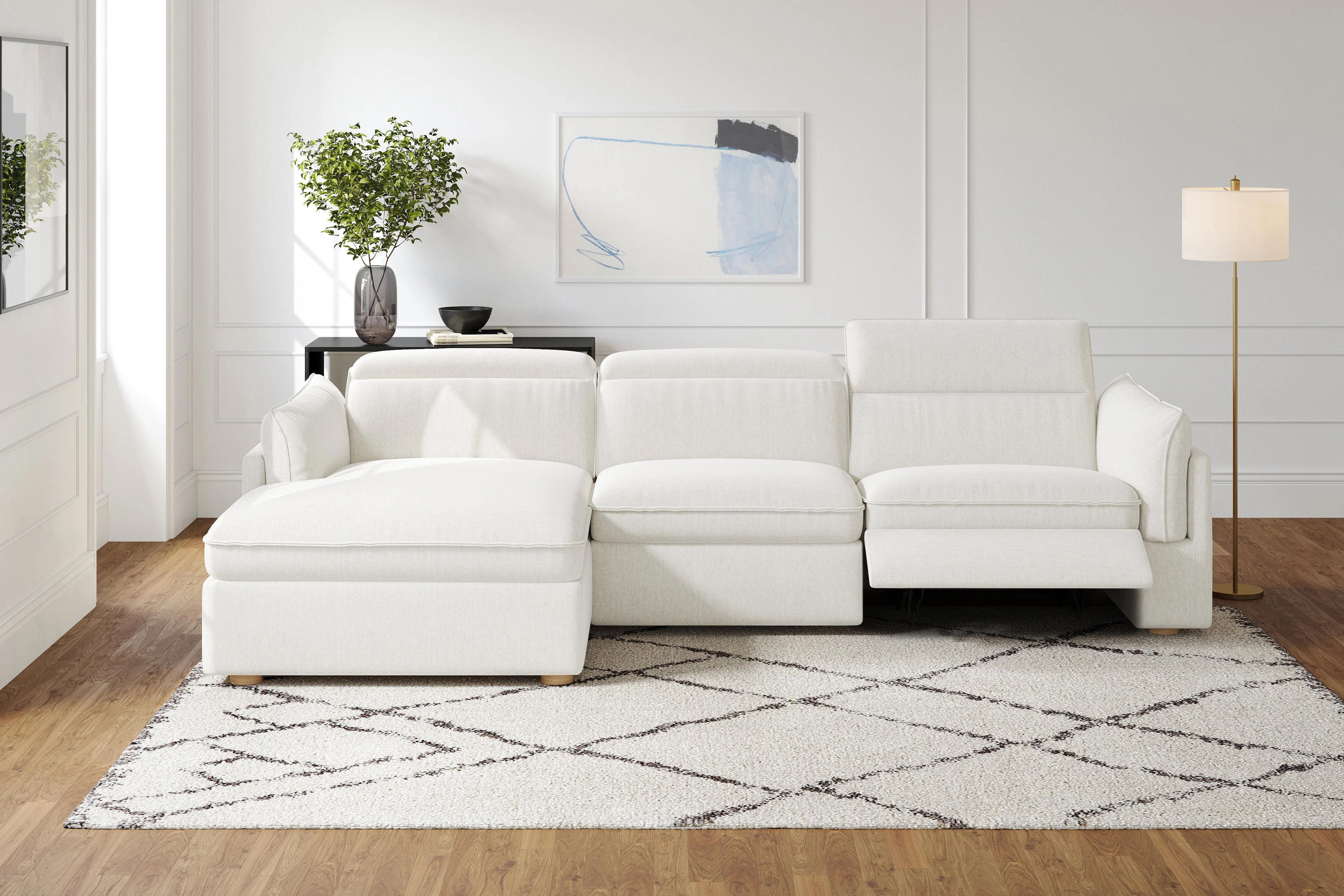 Fernanda Fabric Recliner Sectional Lounge - Image 4