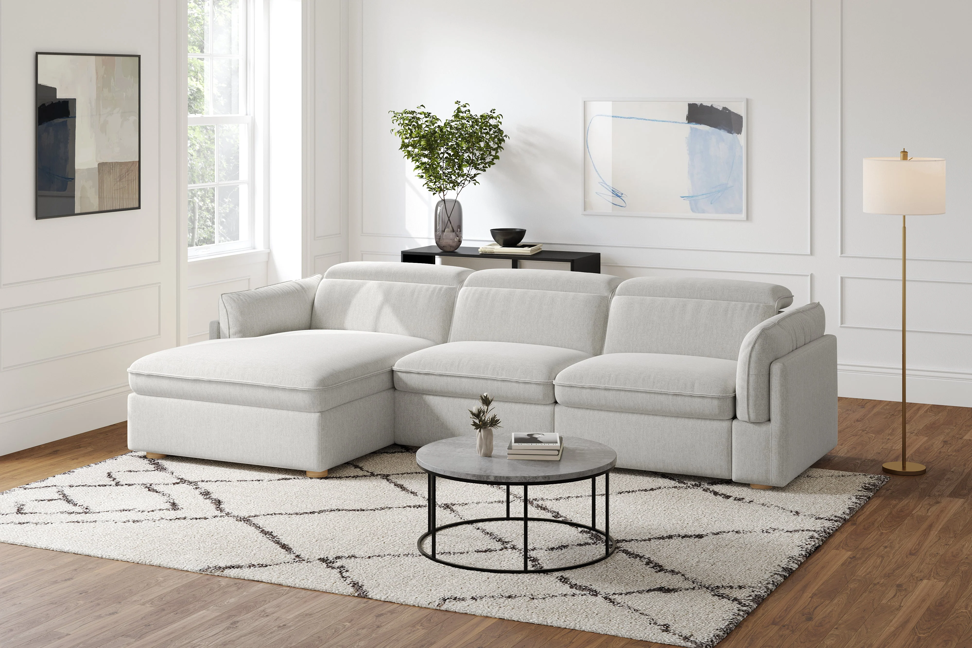 Fernanda Fabric Recliner Sectional Lounge - Image 40