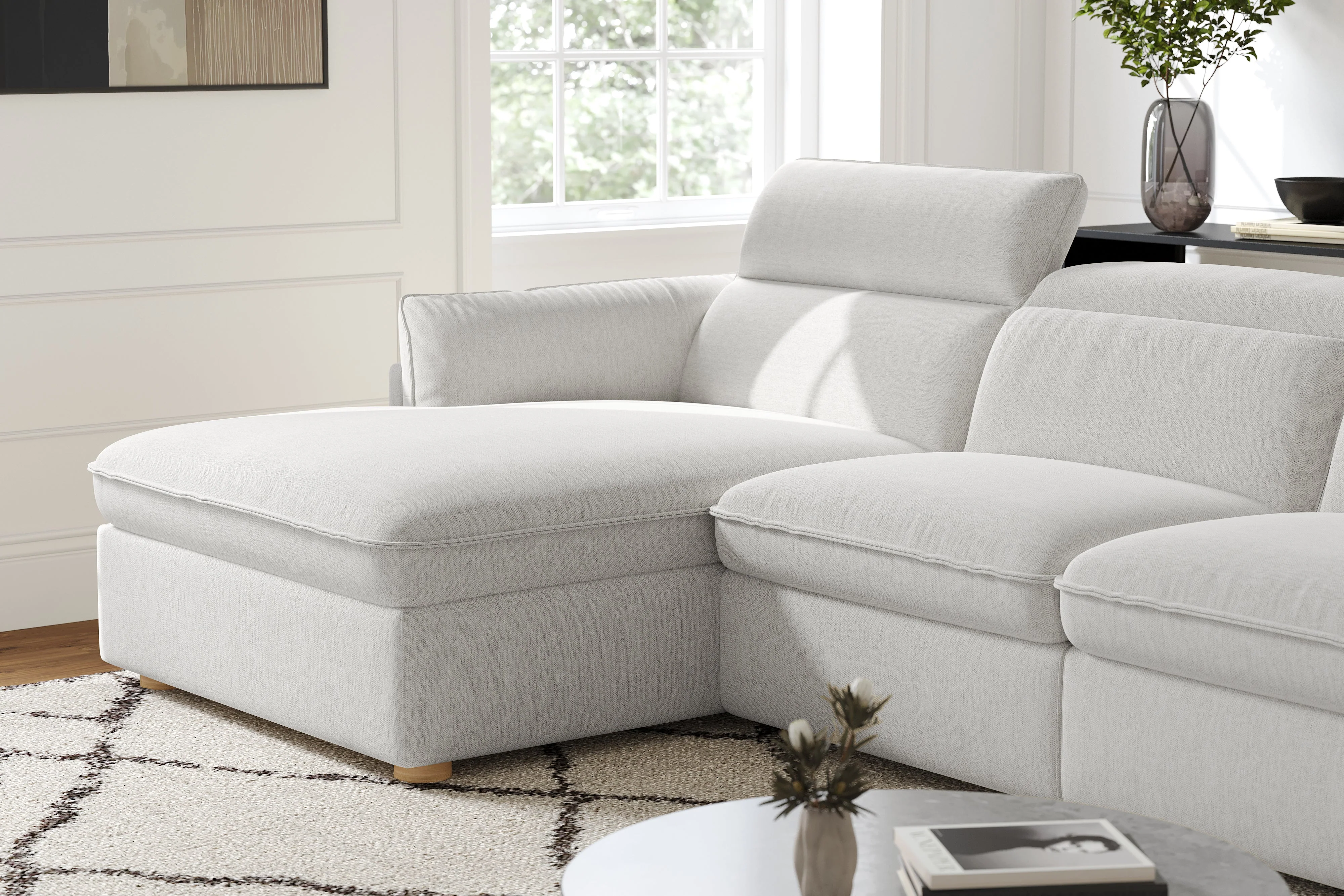 Fernanda Fabric Recliner Sectional Lounge - Image 41