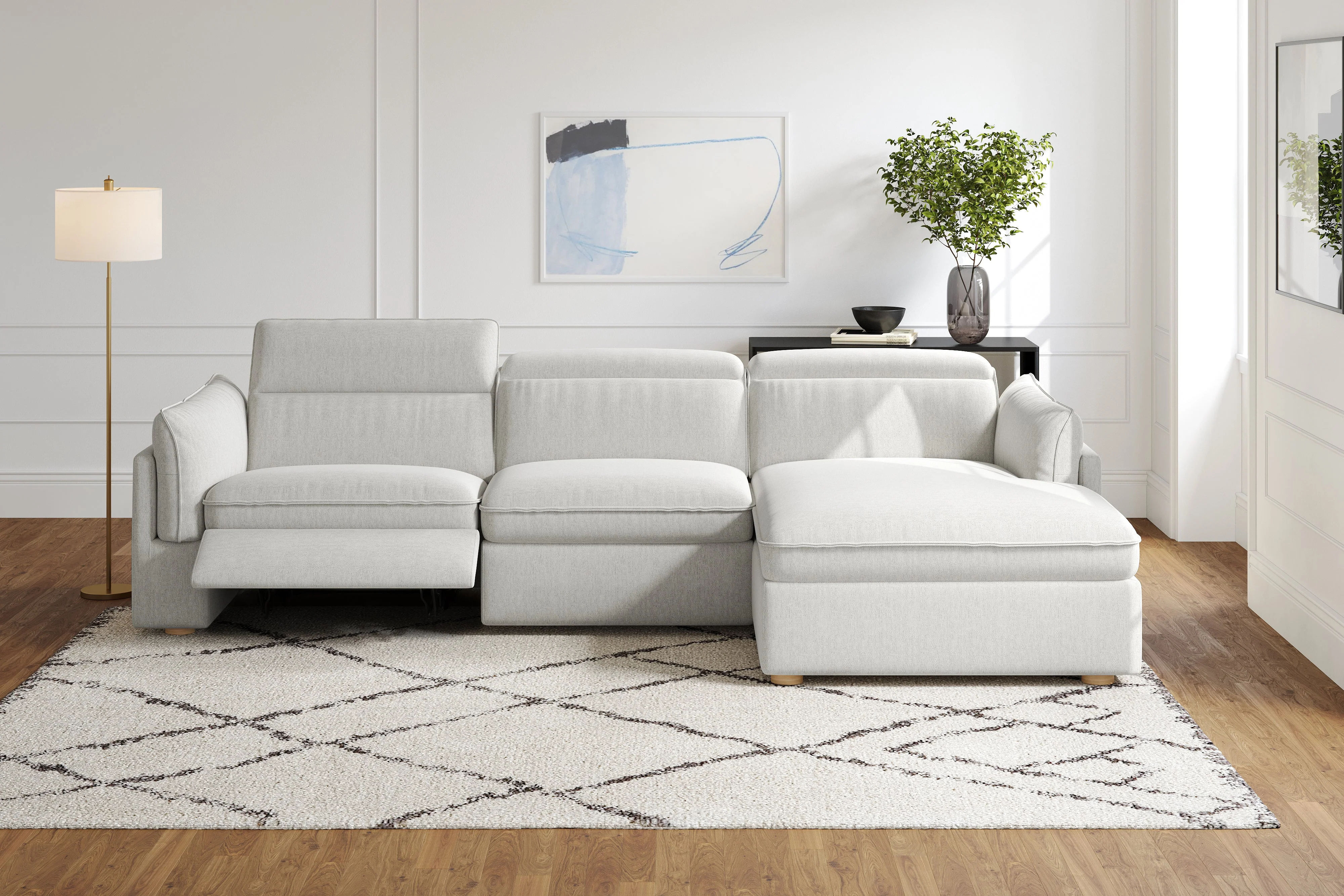 Fernanda Fabric Recliner Sectional Lounge - Image 48