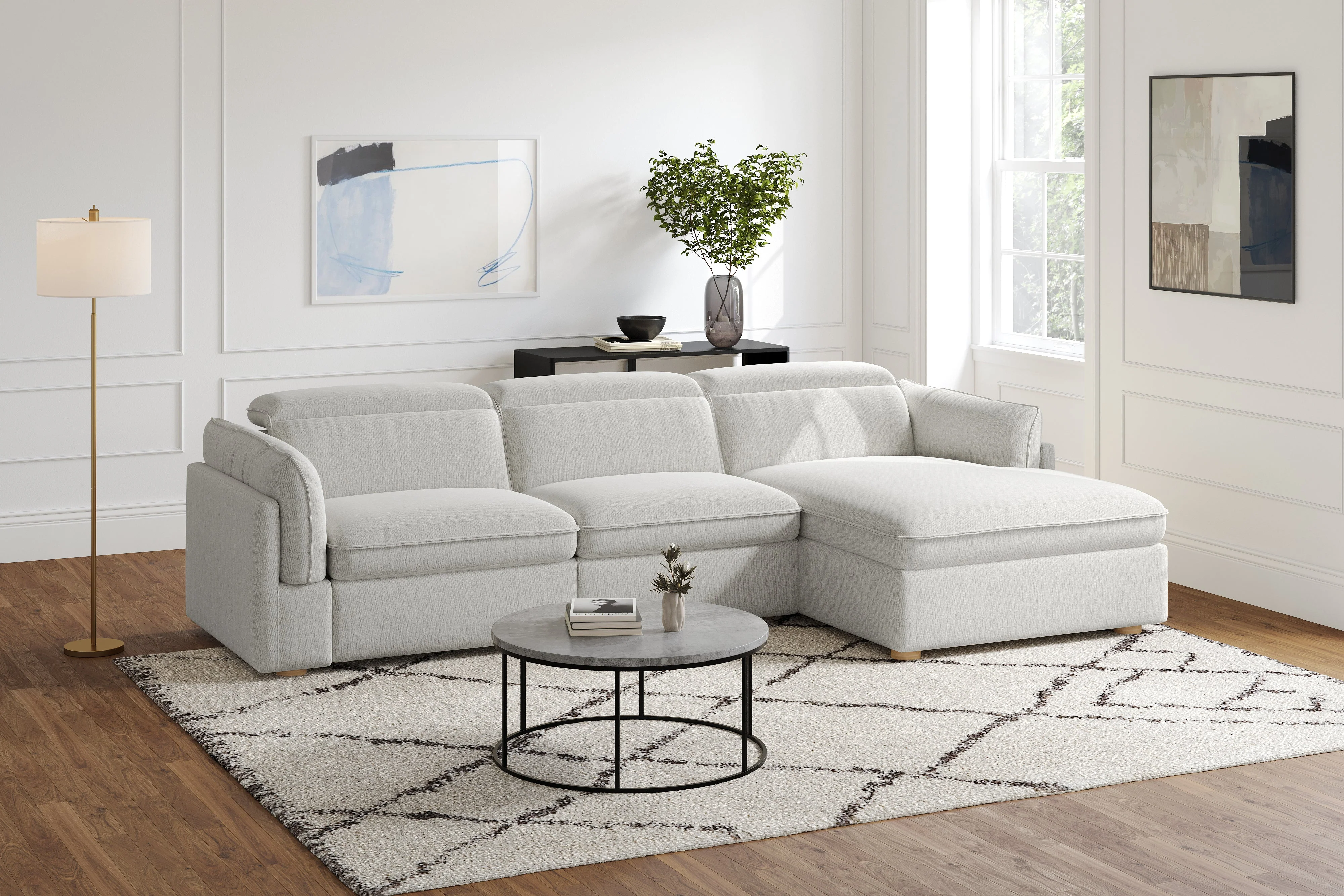 Fernanda Fabric Recliner Sectional Lounge - Image 49