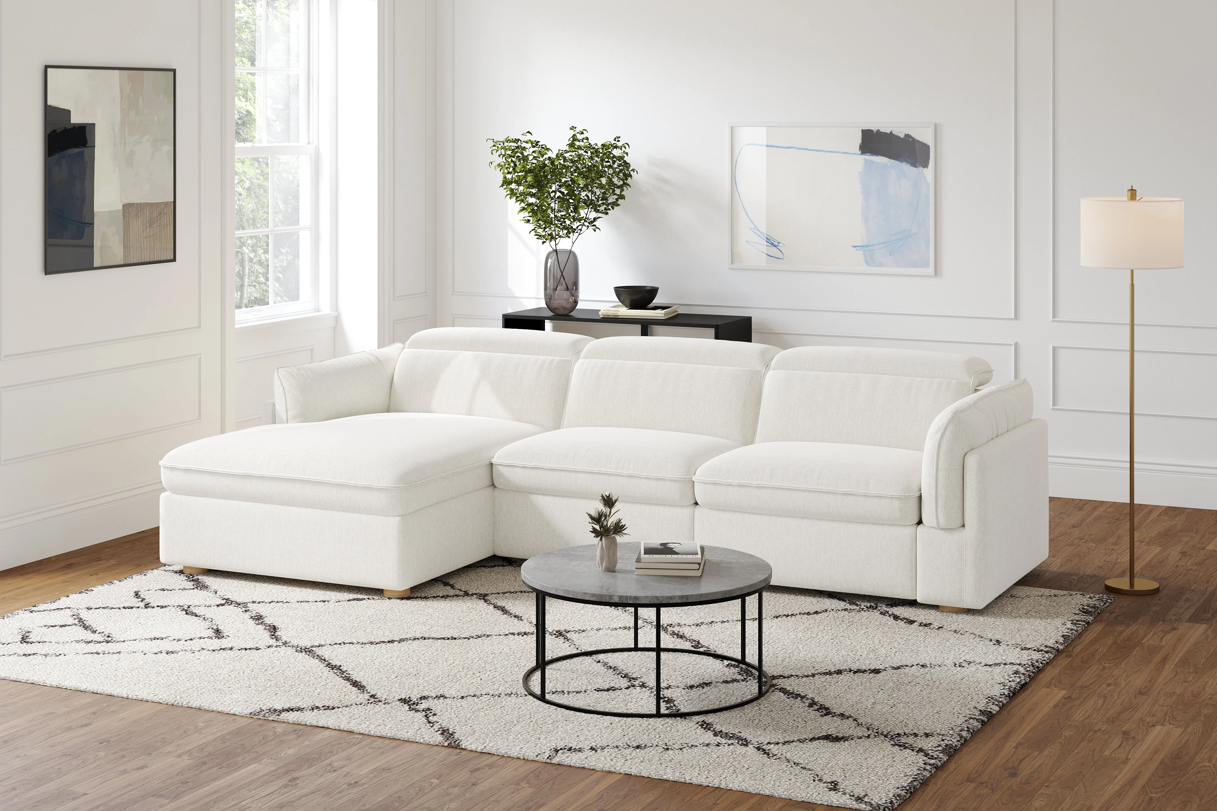 Fernanda Fabric Recliner Sectional Lounge - Image 5