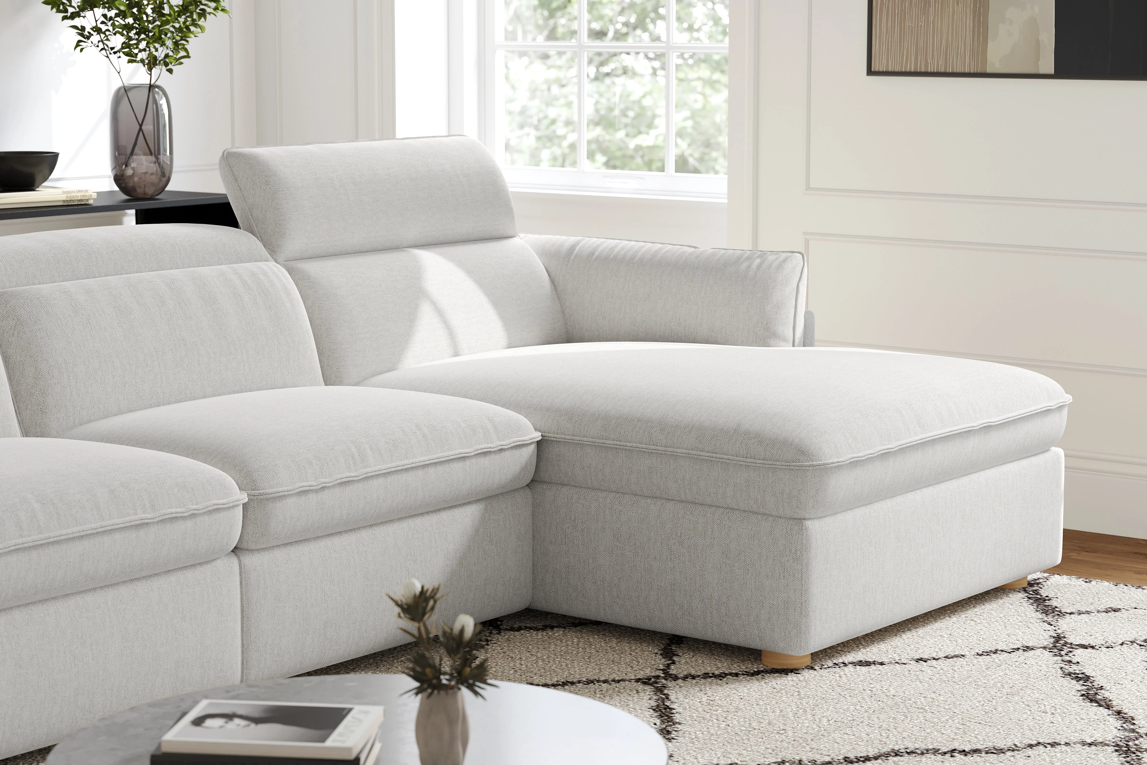 Fernanda Fabric Recliner Sectional Lounge - Image 50